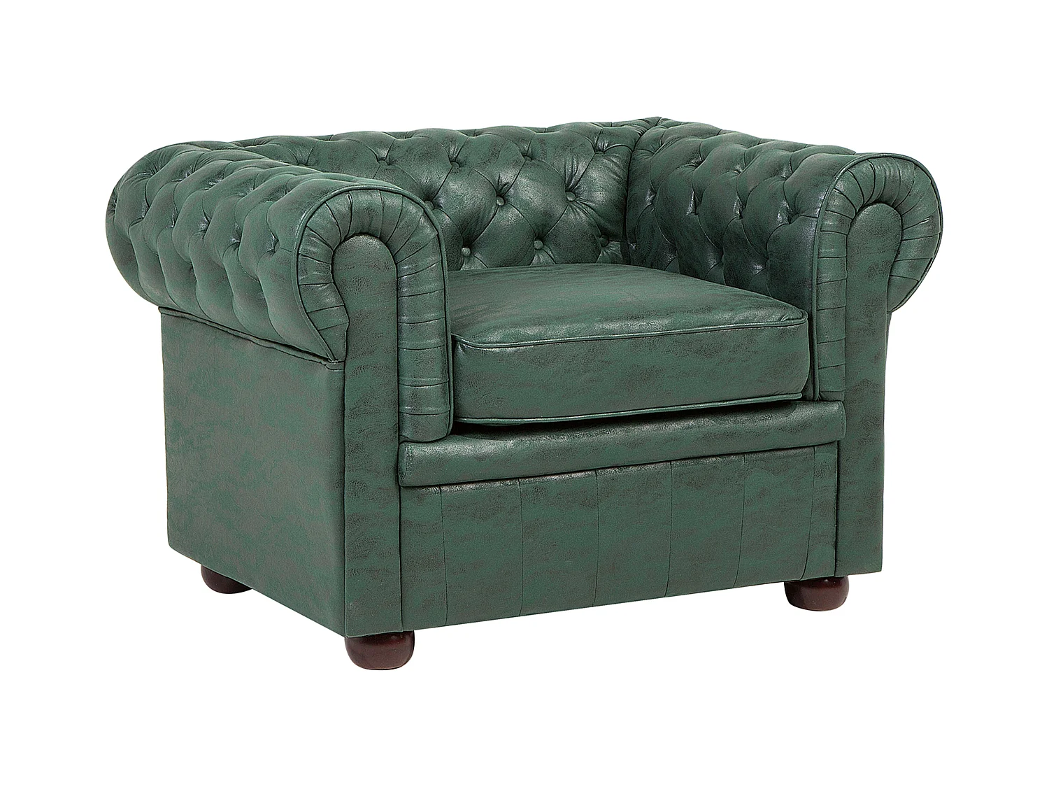 Fauteuil CHESTERFIELD Cuir PU Vert