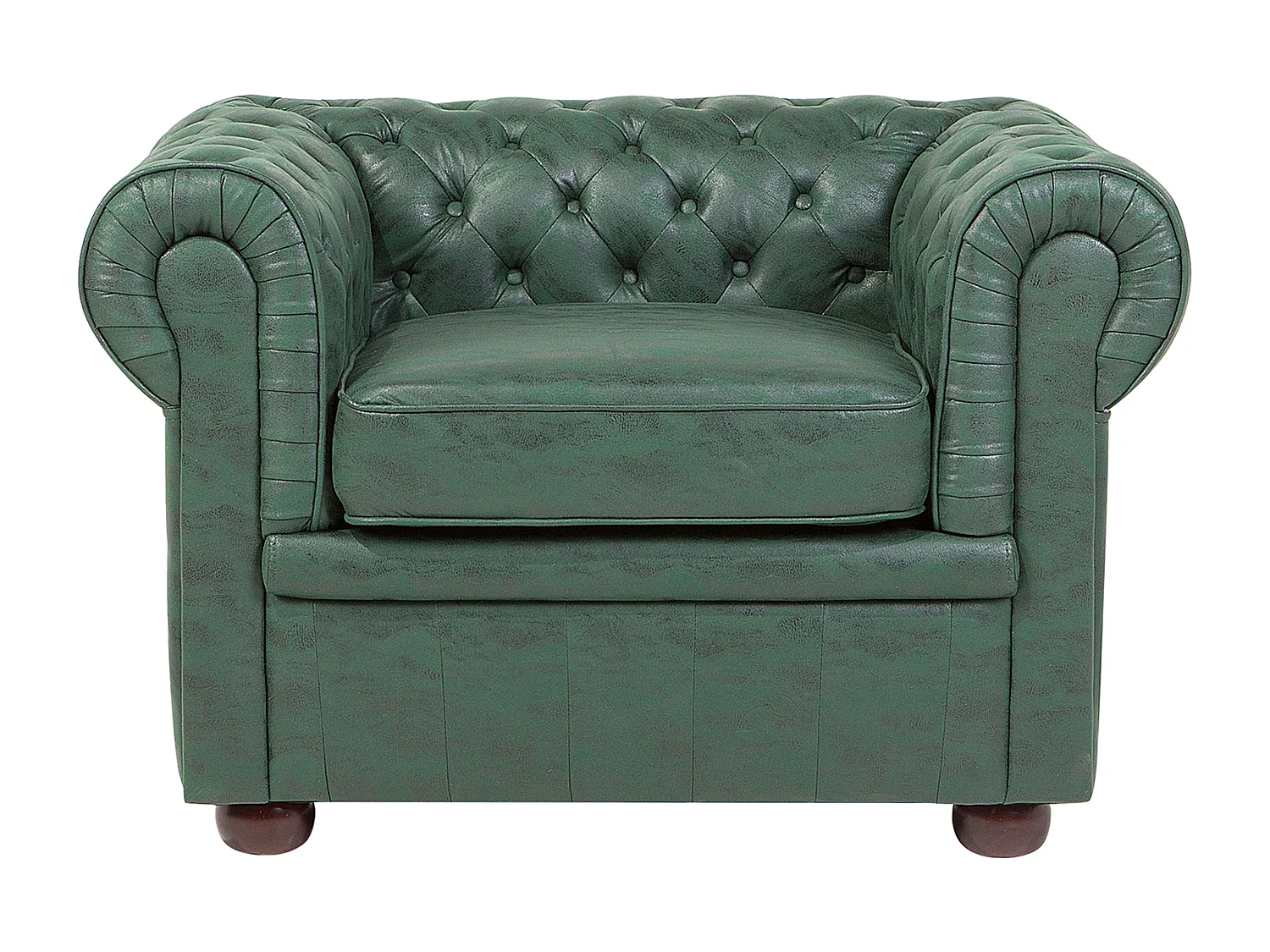 Fauteuil CHESTERFIELD Cuir PU Vert