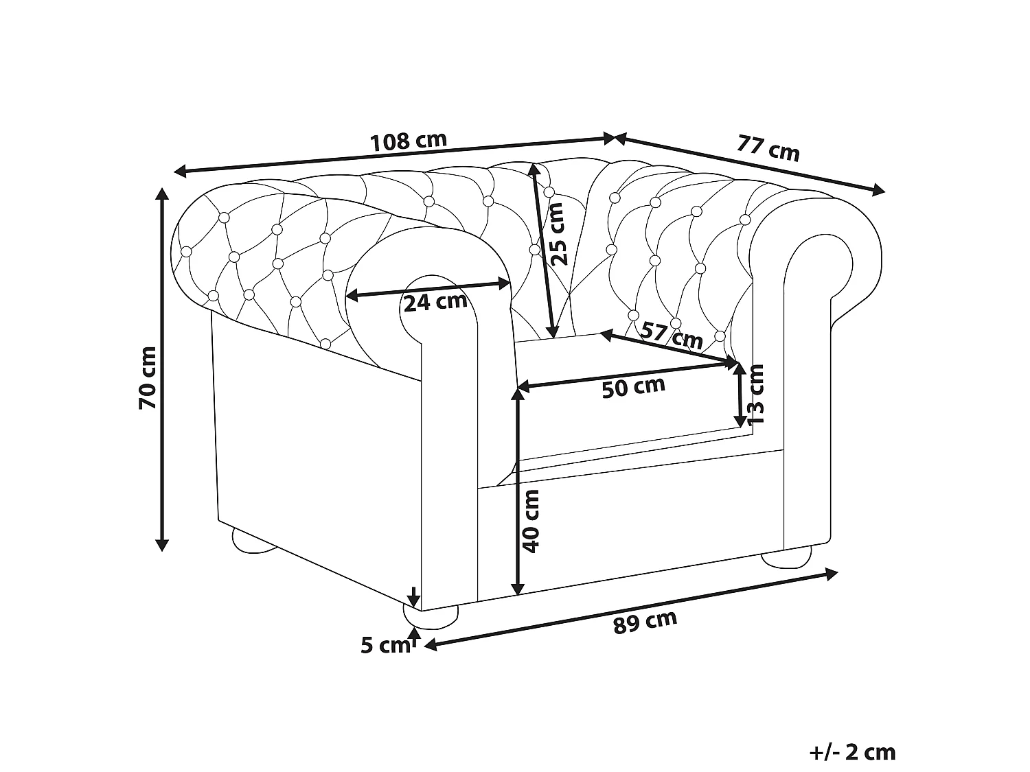 Fauteuil CHESTERFIELD Kunstleer Groen