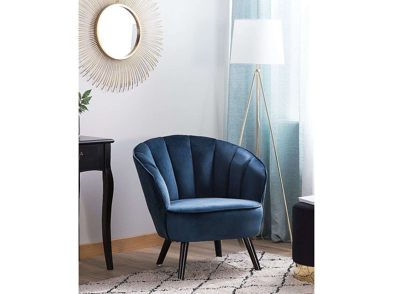 Fauteuil DALA Fluweel Donkerblauw