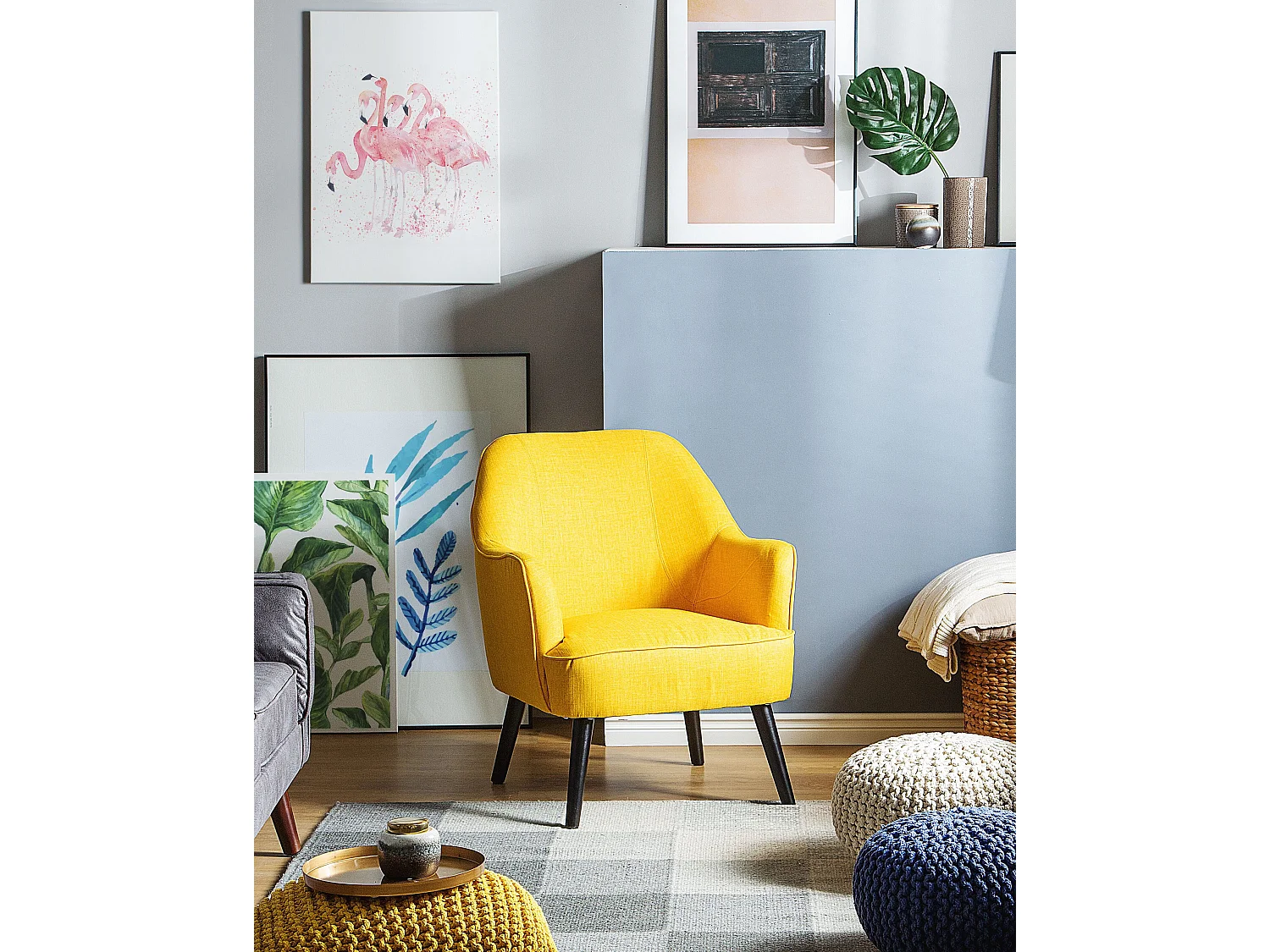 Fauteuil LOKEN Tissu Jaune