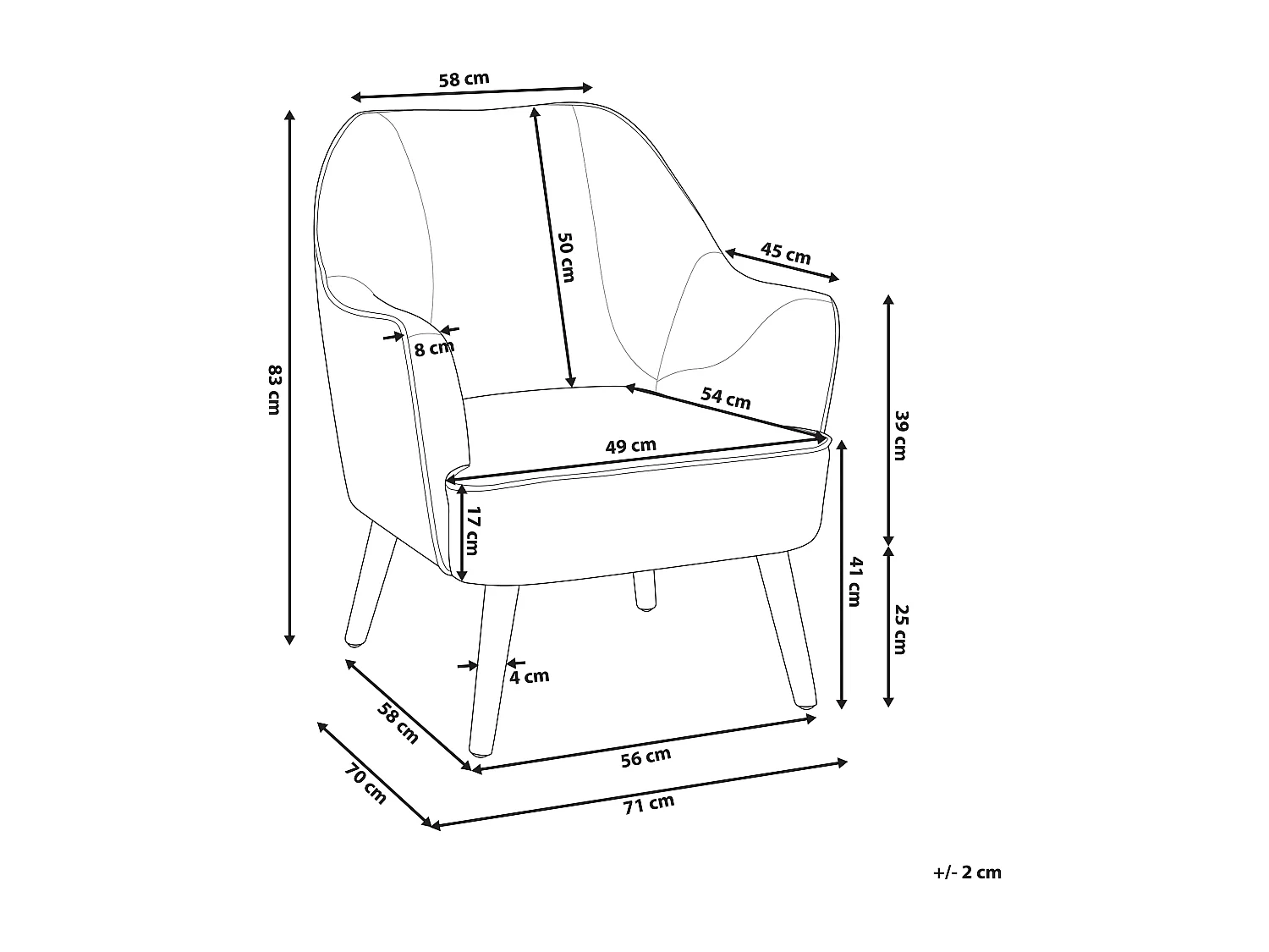 Fauteuil LOKEN Stof Geel