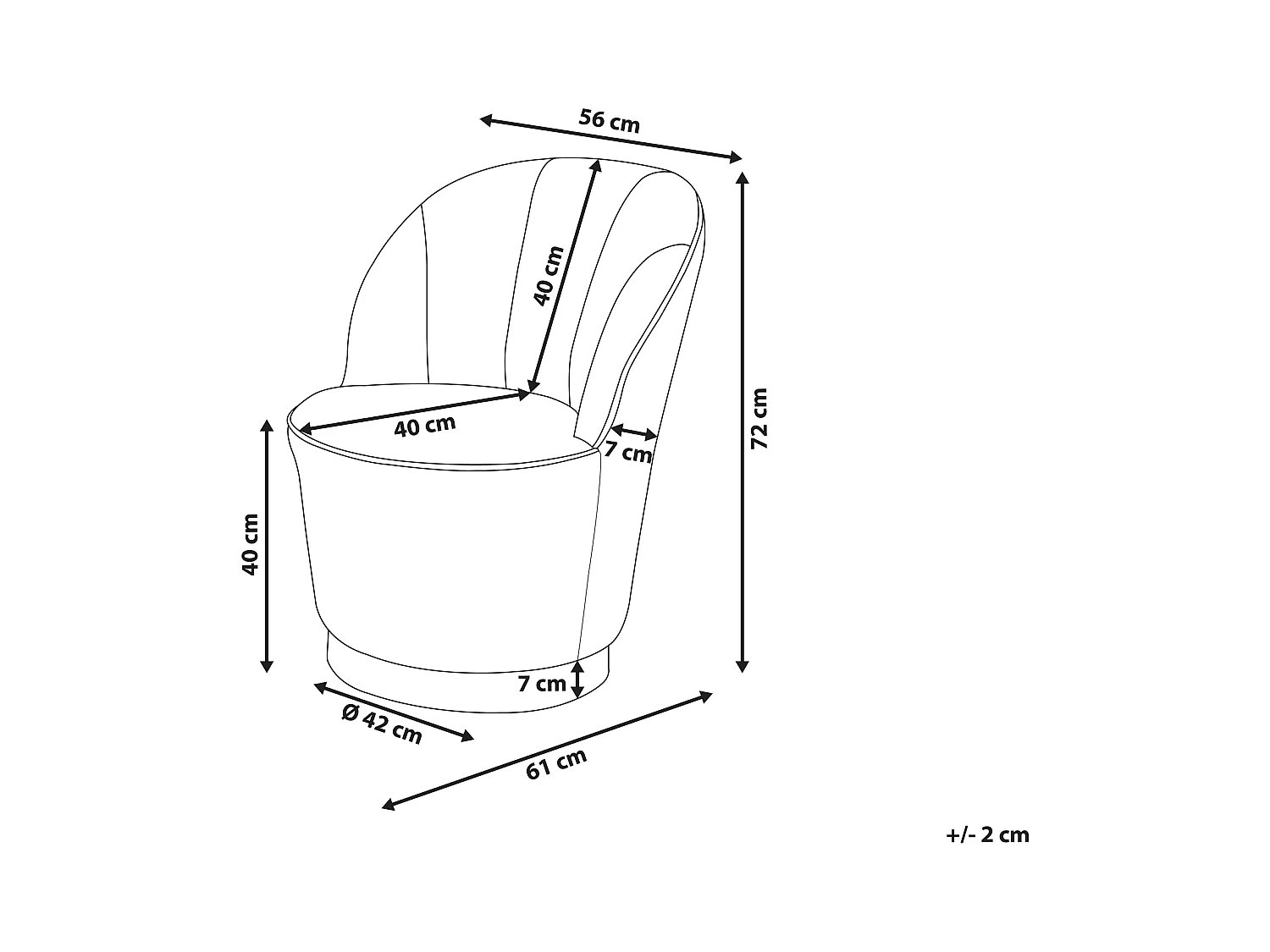 Fauteuil ALBY Velours Noir