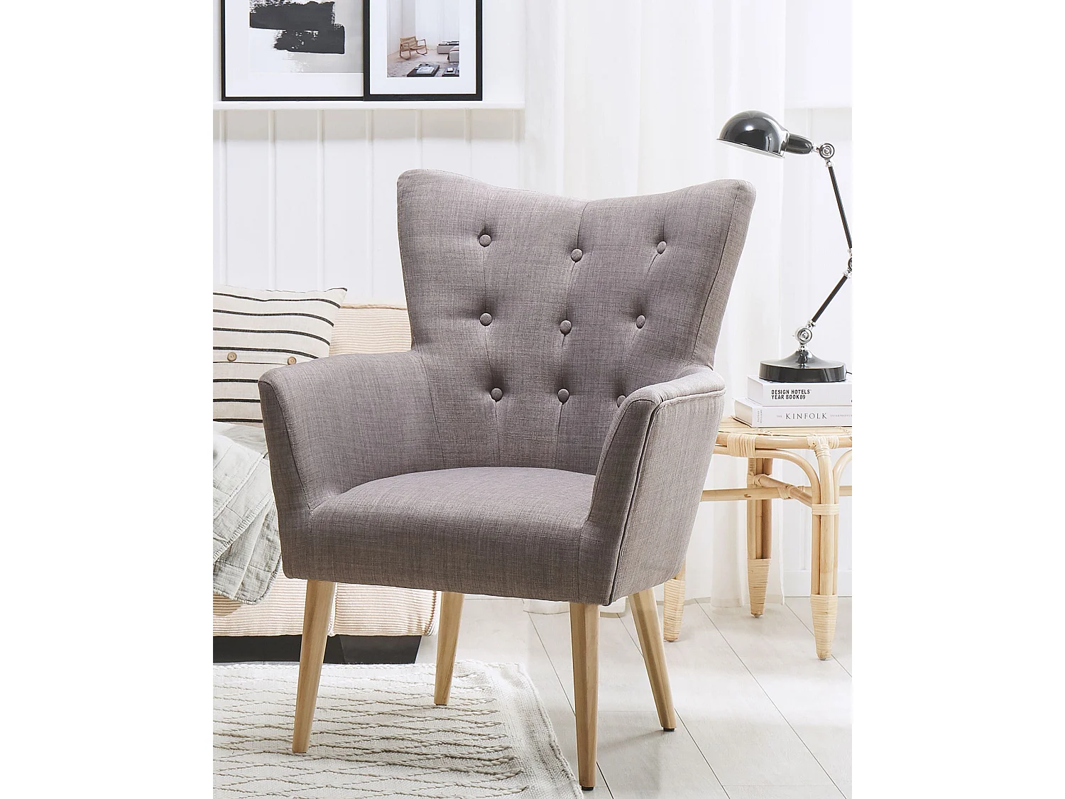 Sillón ANGEN Tela Gris claro