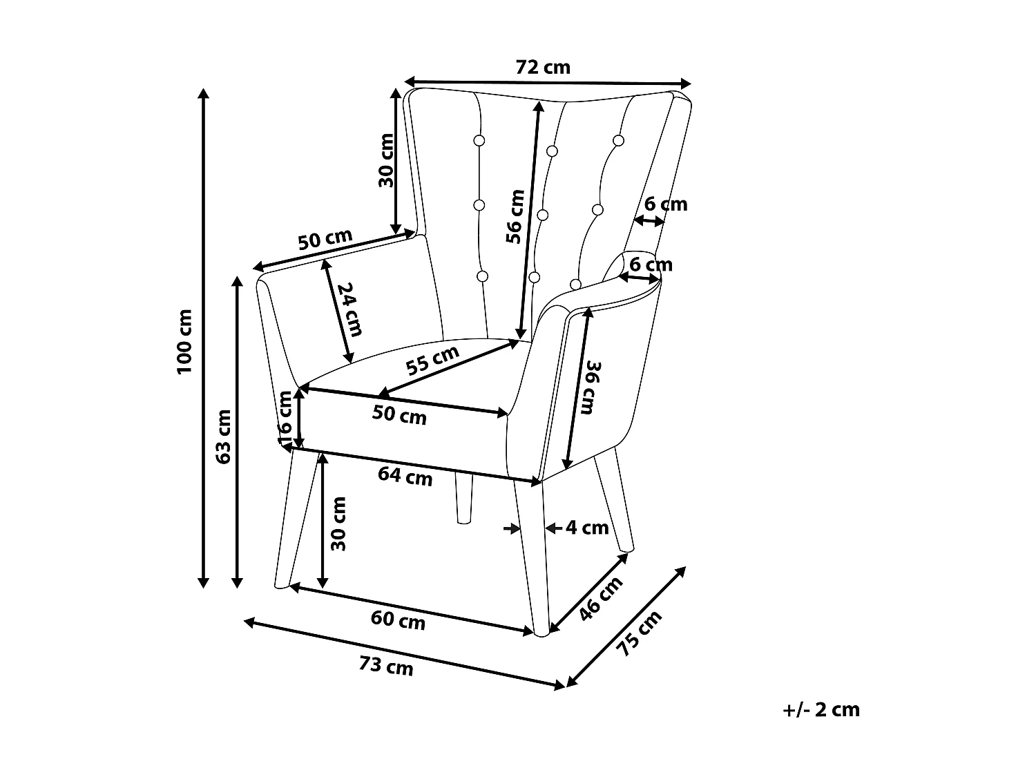 Sillón ANGEN Tela Gris claro