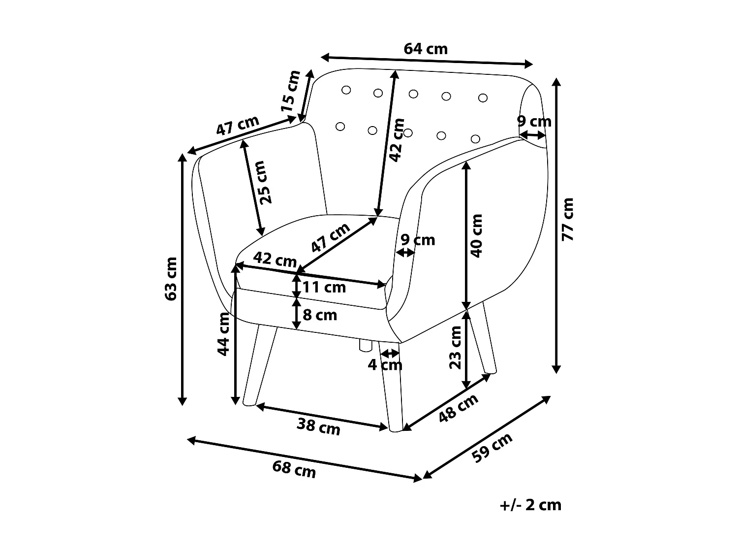 Sessel MELBY Stoff Bunt