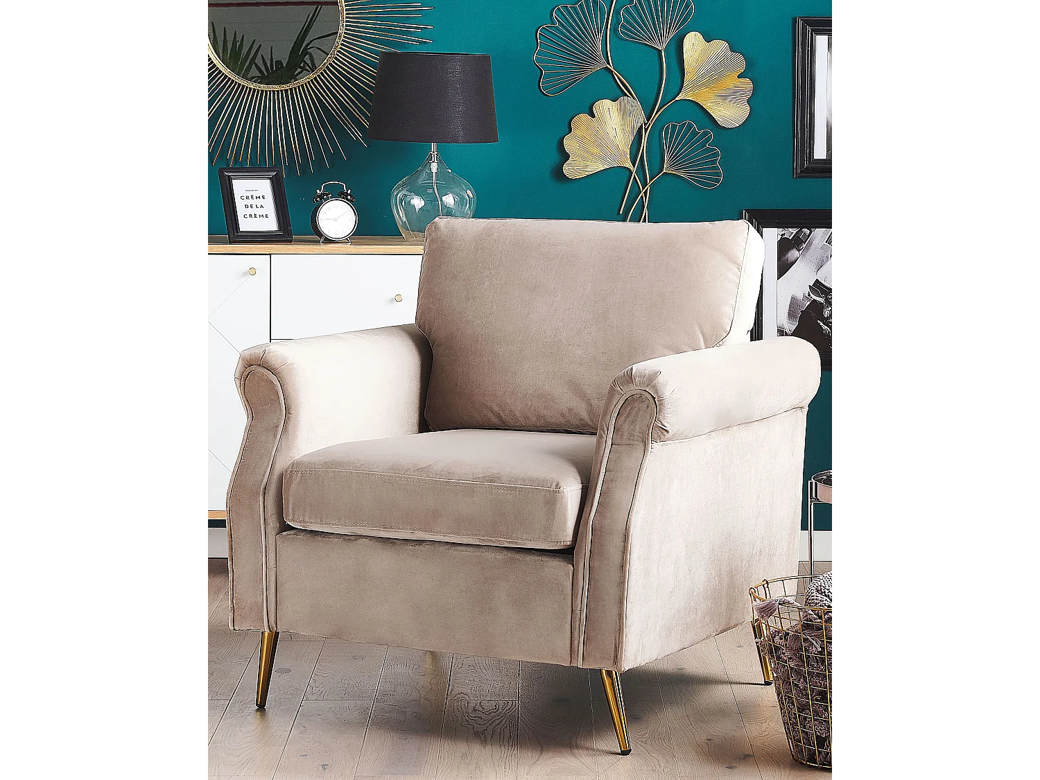 Fauteuil VIETAS Velours Taupe