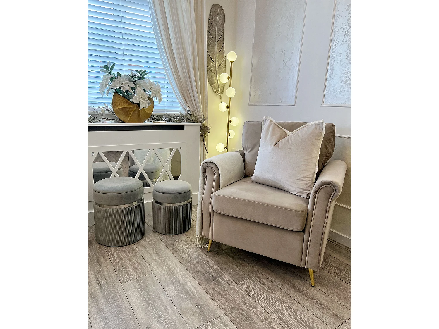Fauteuil VIETAS Fluweel Taupe