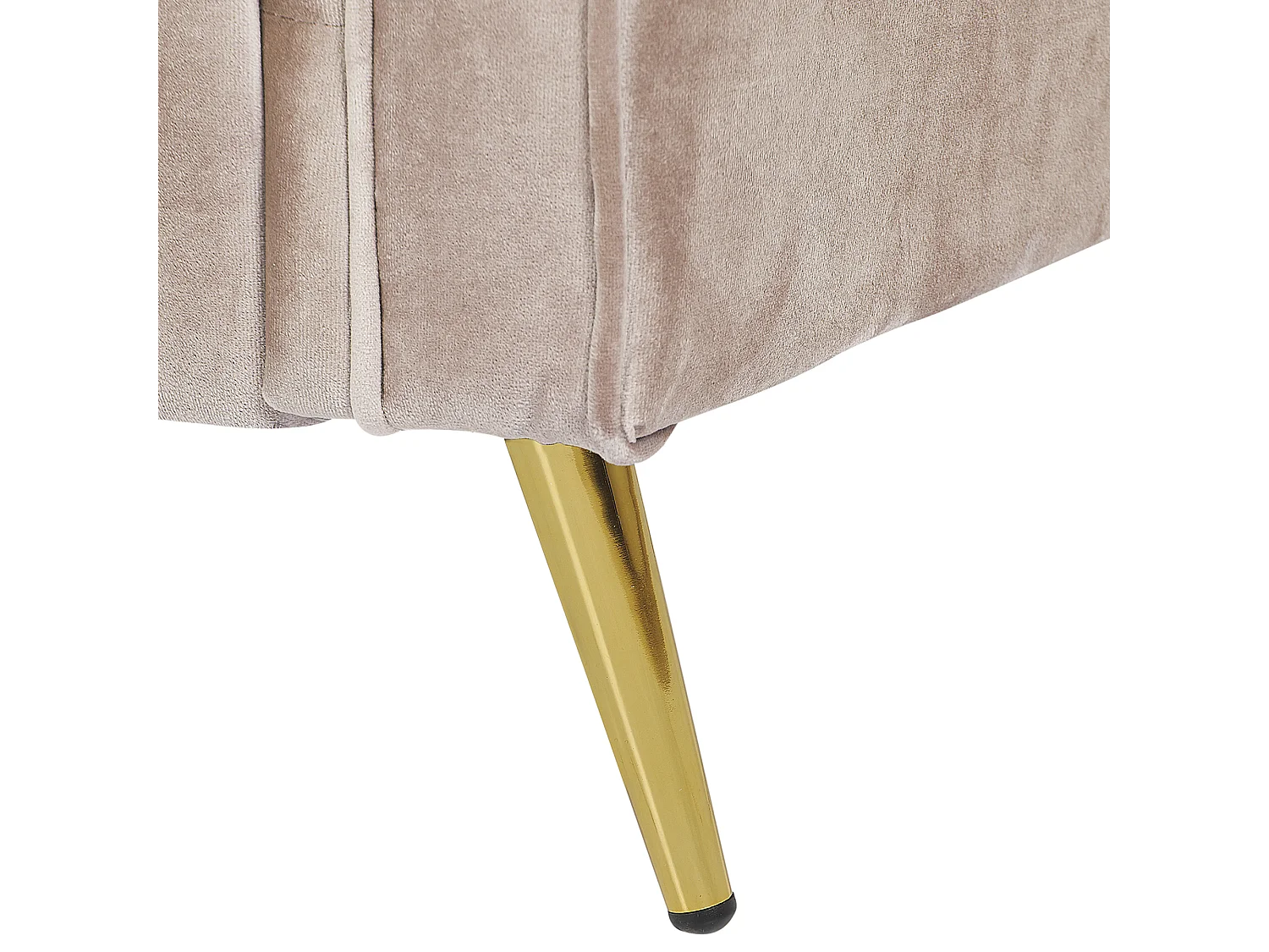 Sessel Samtstoff beige taupe mit Metallbeinen gold Armlehnen Retro Vietas