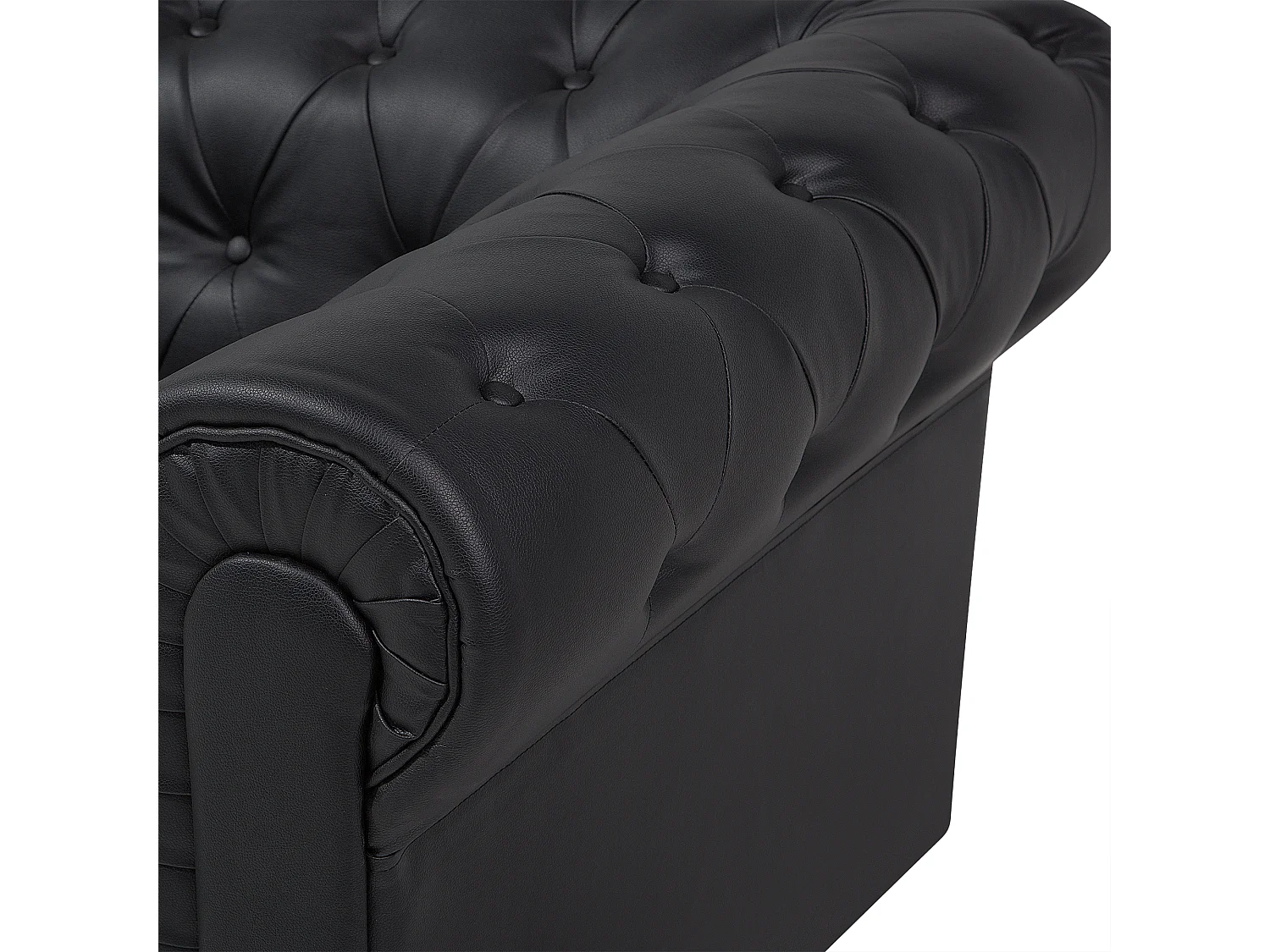 Fauteuil CHESTERFIELD Cuir PU Noir