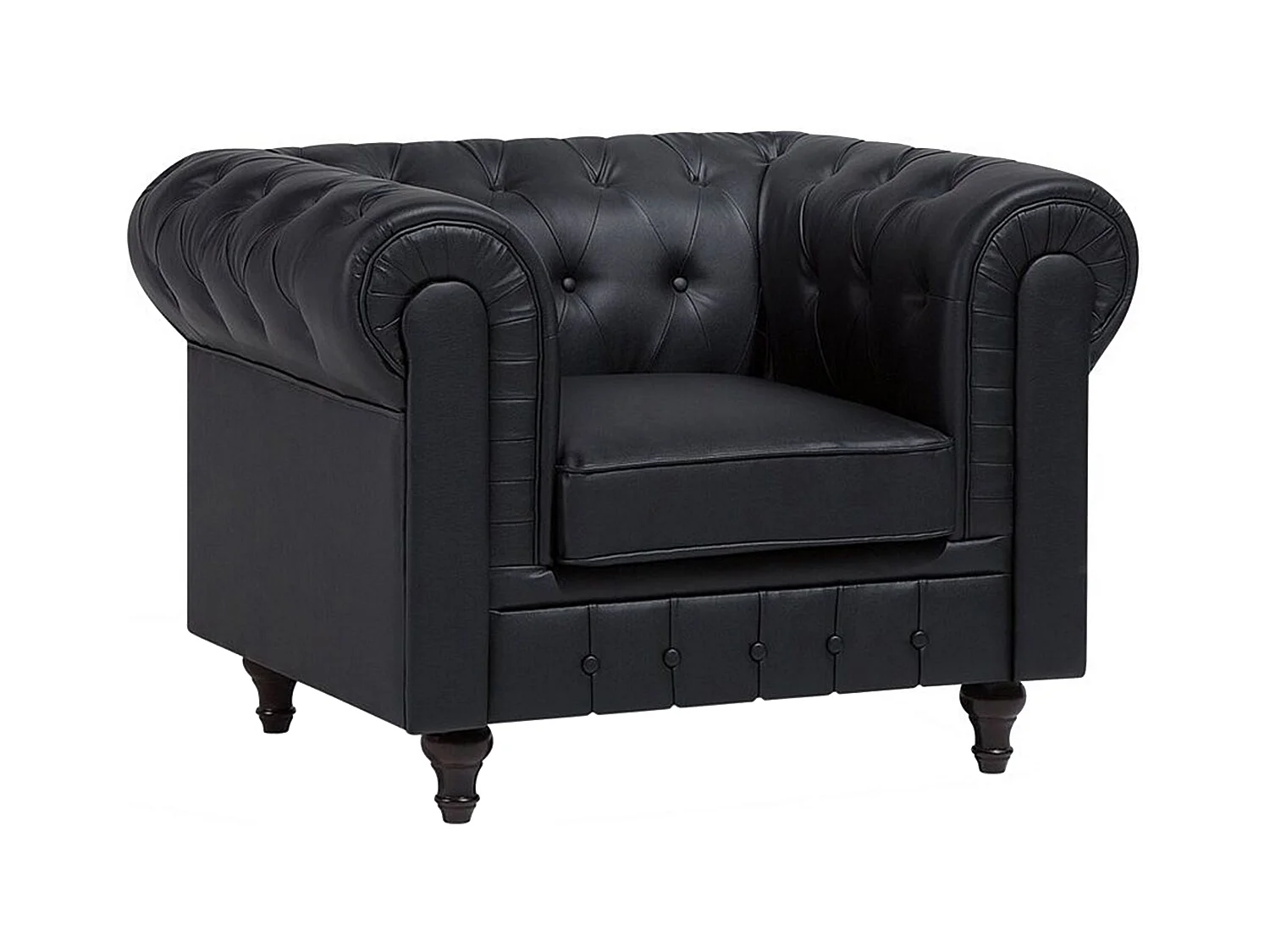 Sessel CHESTERFIELD Kunstleder Schwarz