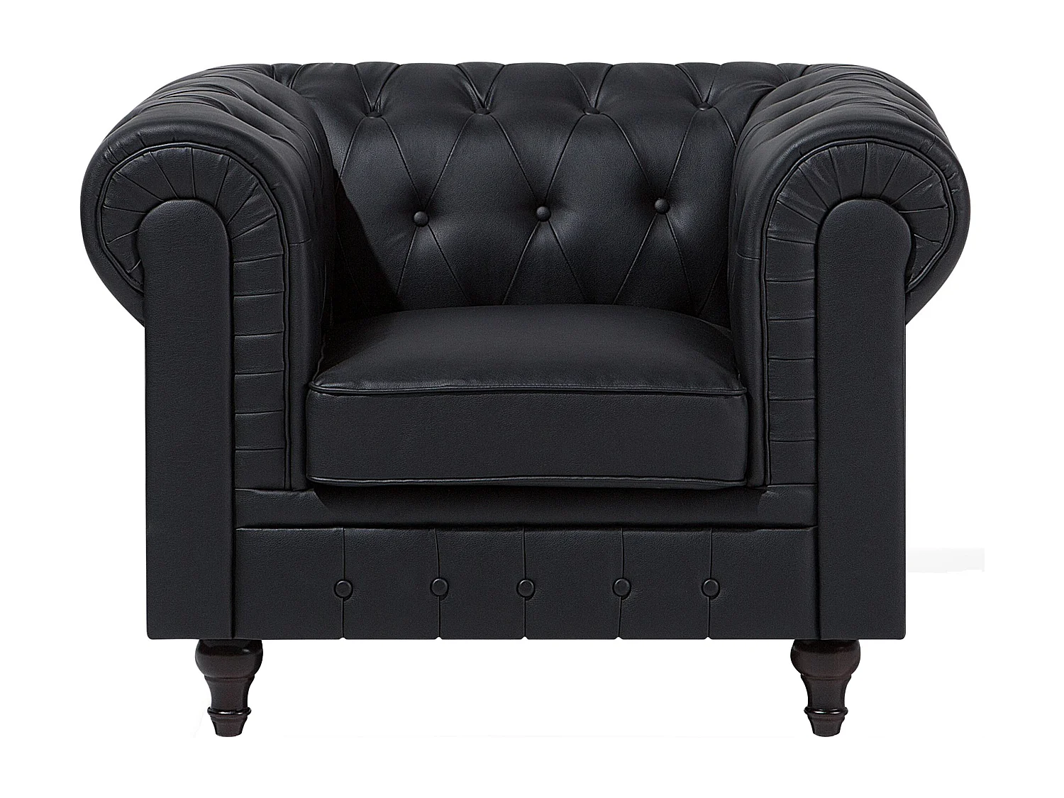 Poltrona CHESTERFIELD Pelle sintetica Nero