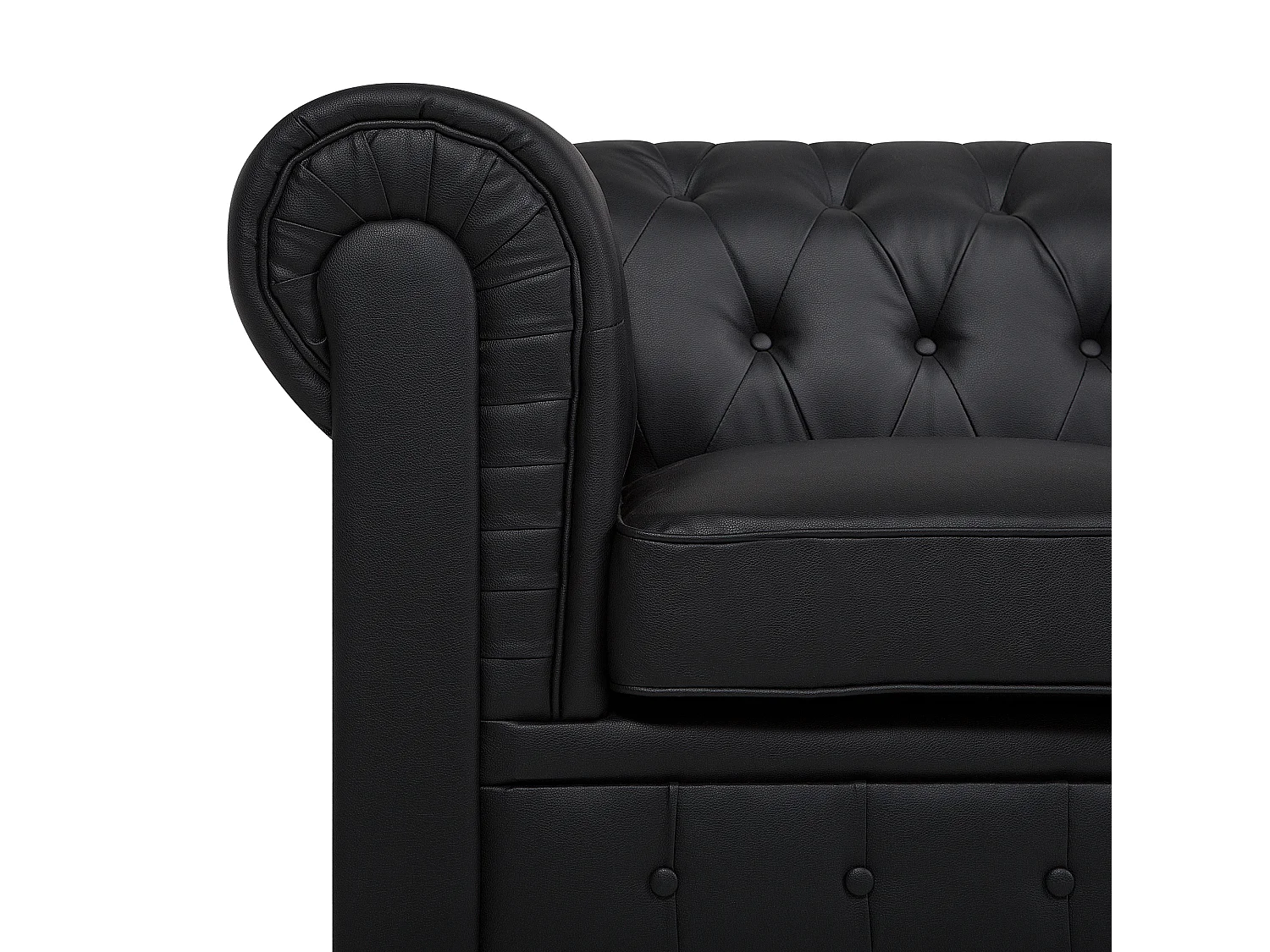 Fauteuil CHESTERFIELD Cuir PU Noir