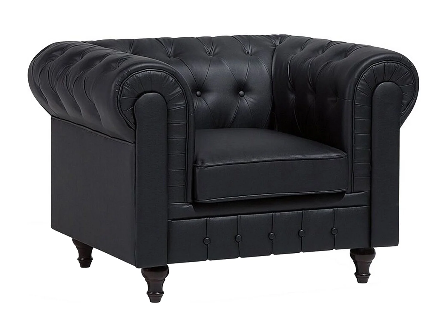 Fauteuil CHESTERFIELD Cuir PU Noir
