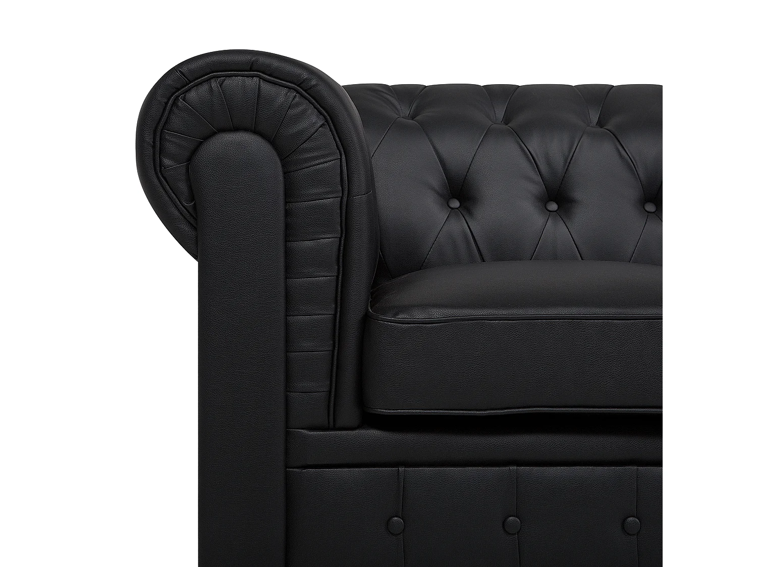 Fauteuil CHESTERFIELD Cuir PU Noir