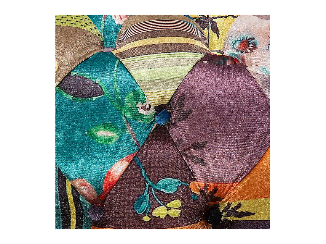 Sessel englischer Stil Polsterbezug Patchwork bunt grün gelb Chesterfield