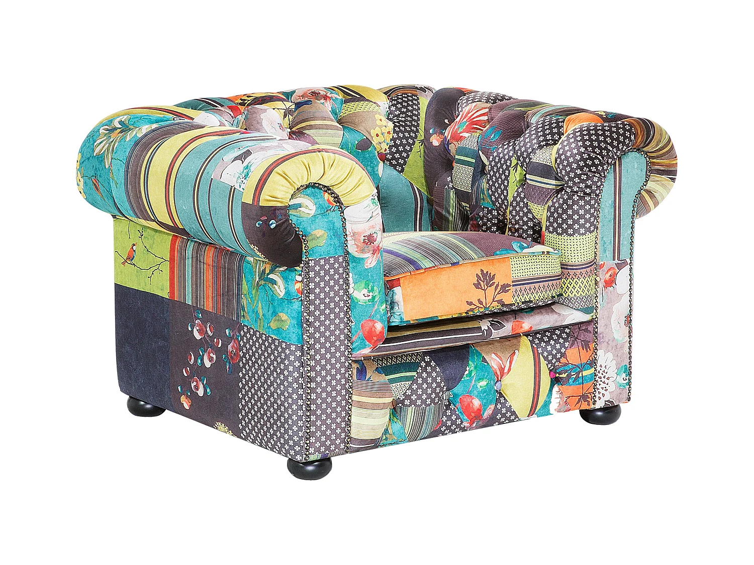Poltrona CHESTERFIELD Tessuto Verde chiaro