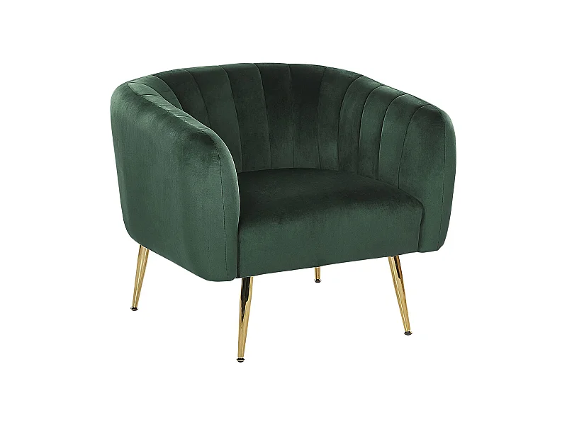 Fauteuil LACONIA Fluweel Donkergroen