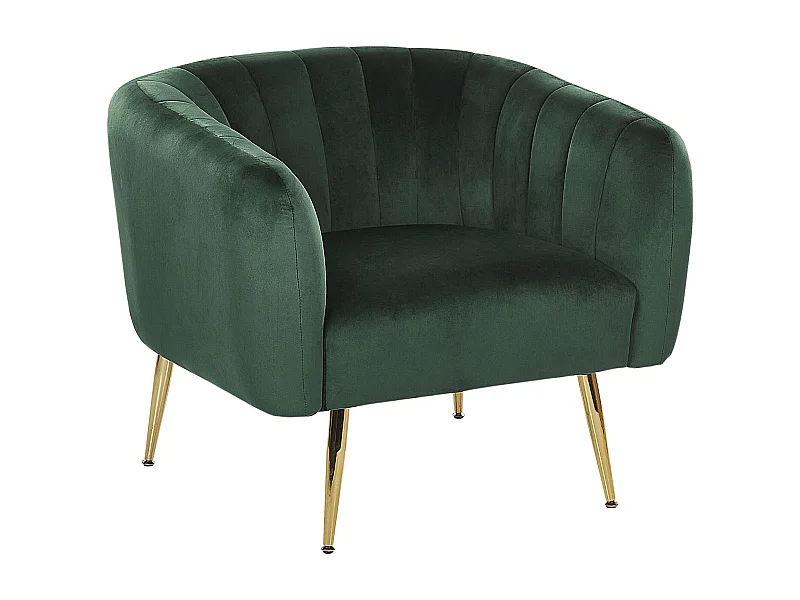 Fauteuil LACONIA Velours Vert foncé