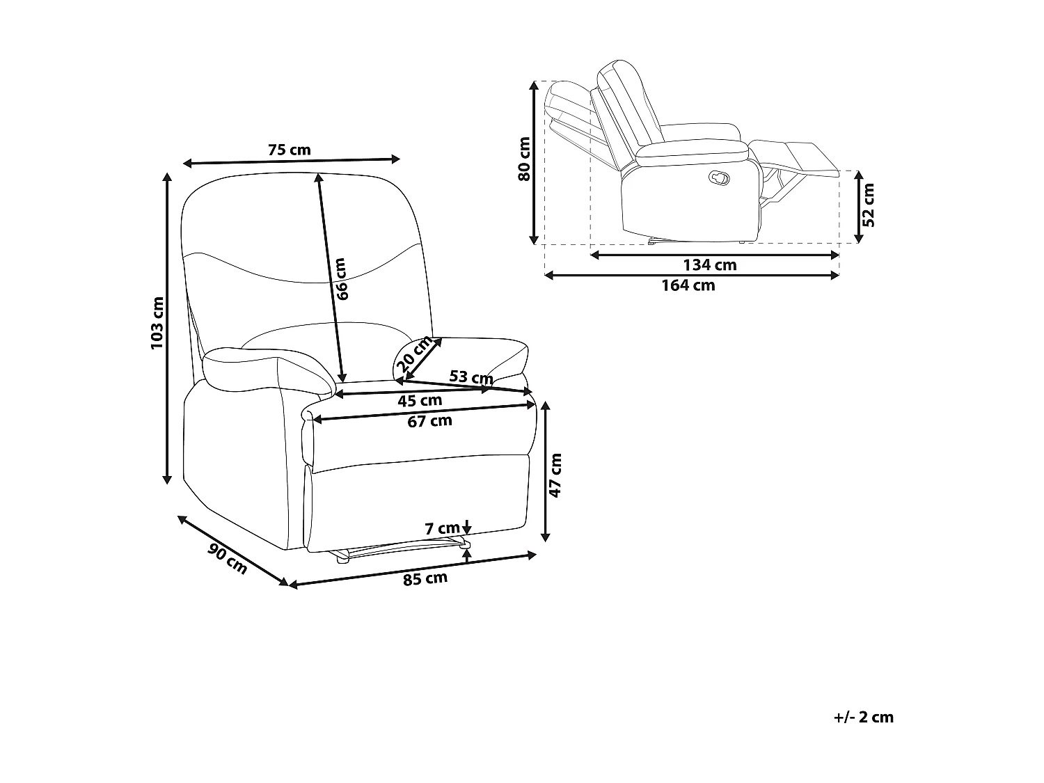 Fauteuil inclinable ESLOV Repose-pieds inclus Velours Moutarde