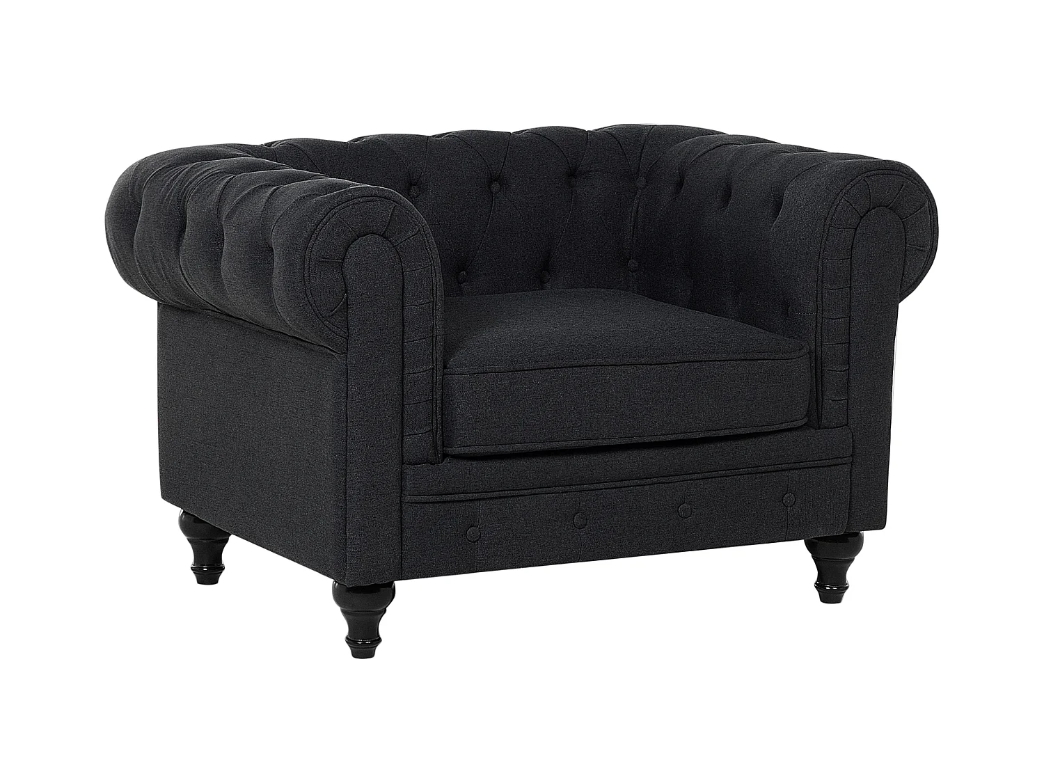 Poltrona CHESTERFIELD Tessuto Grigio grafite