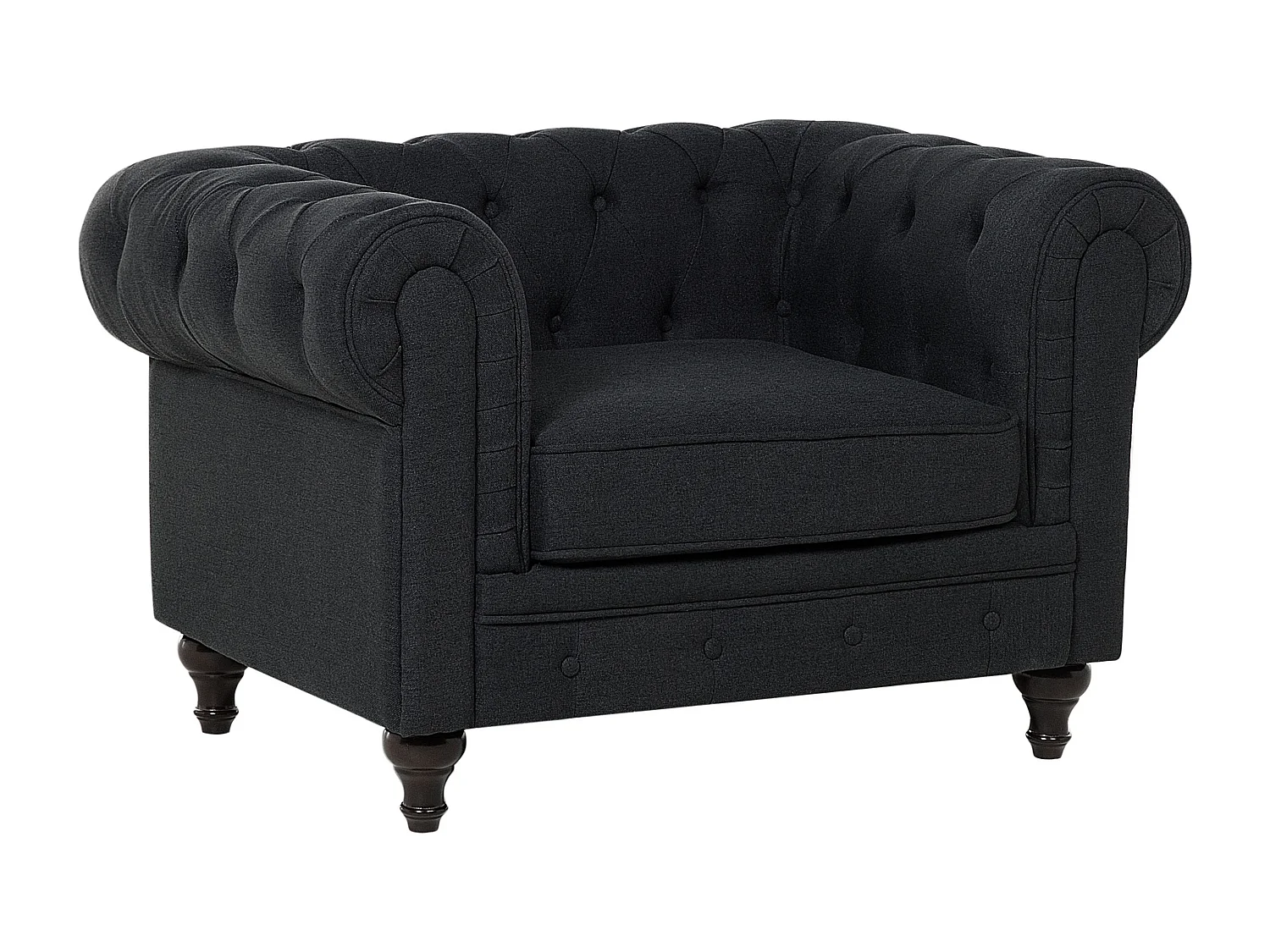 Fauteuil CHESTERFIELD Stof Grafietgrijs