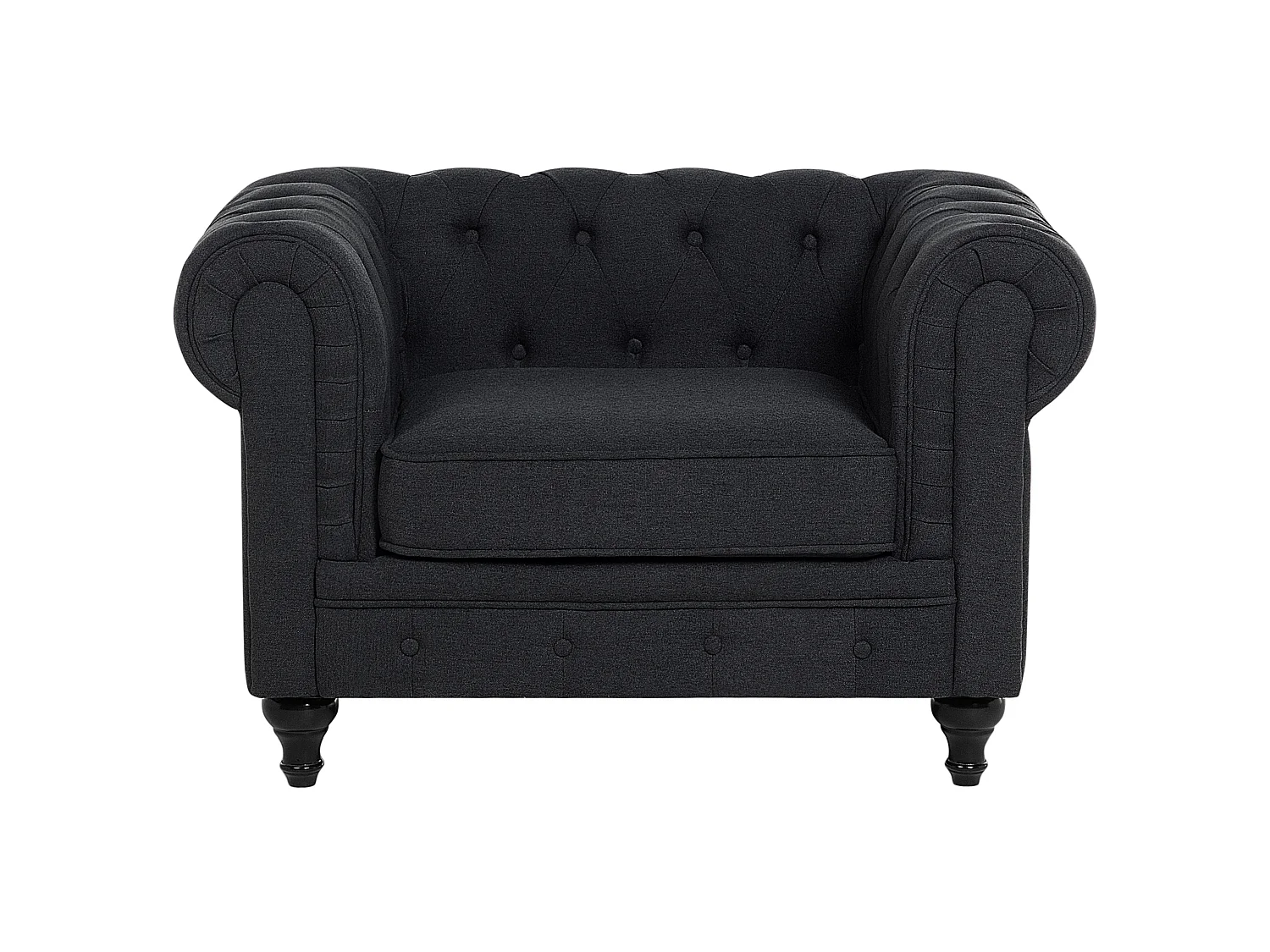 Fauteuil CHESTERFIELD Tissu Gris graphite