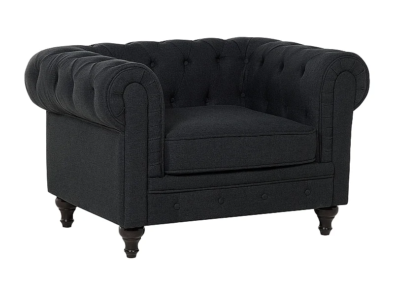 Poltrona CHESTERFIELD Tessuto Grigio grafite