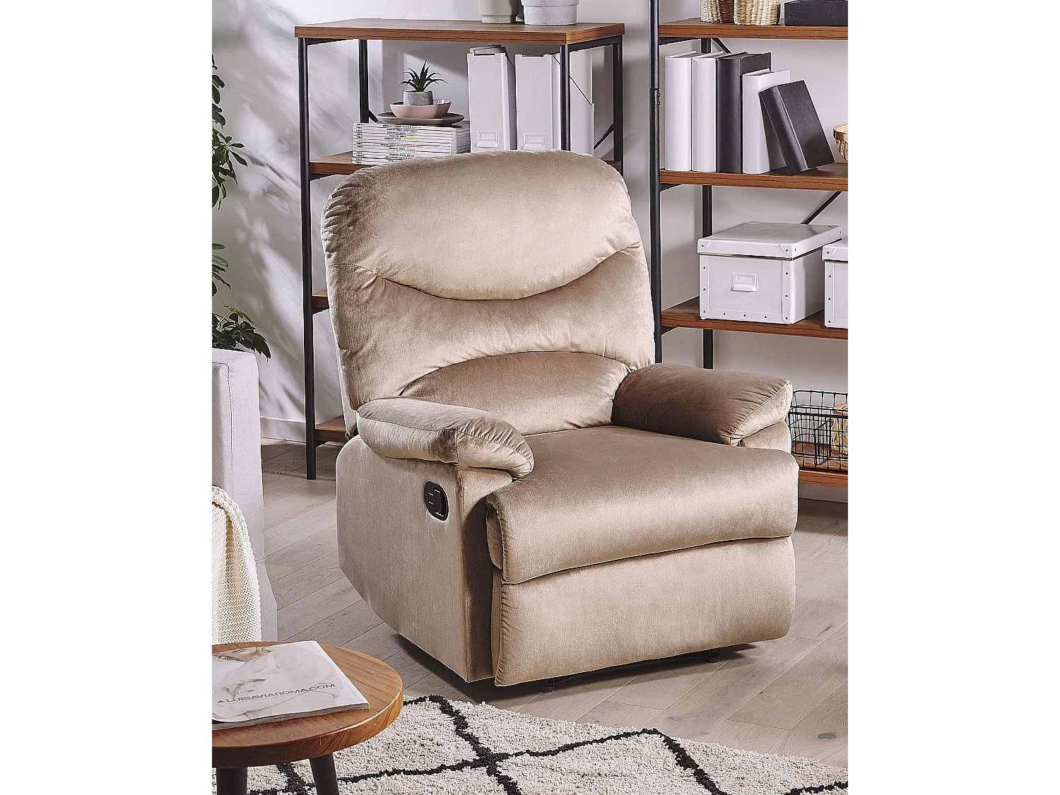 Relaxfauteuil ESLOV Fluweel Beige Taupe