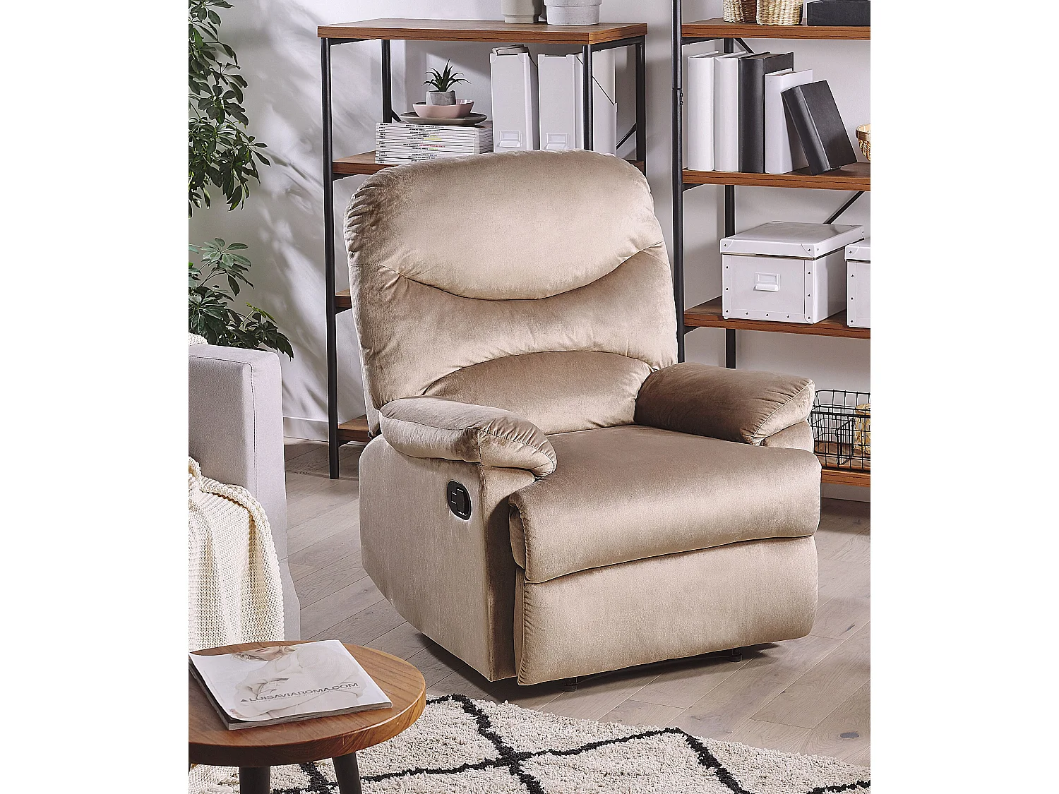 Sedia reclinabile ESLOV Velluto Tortora Beige