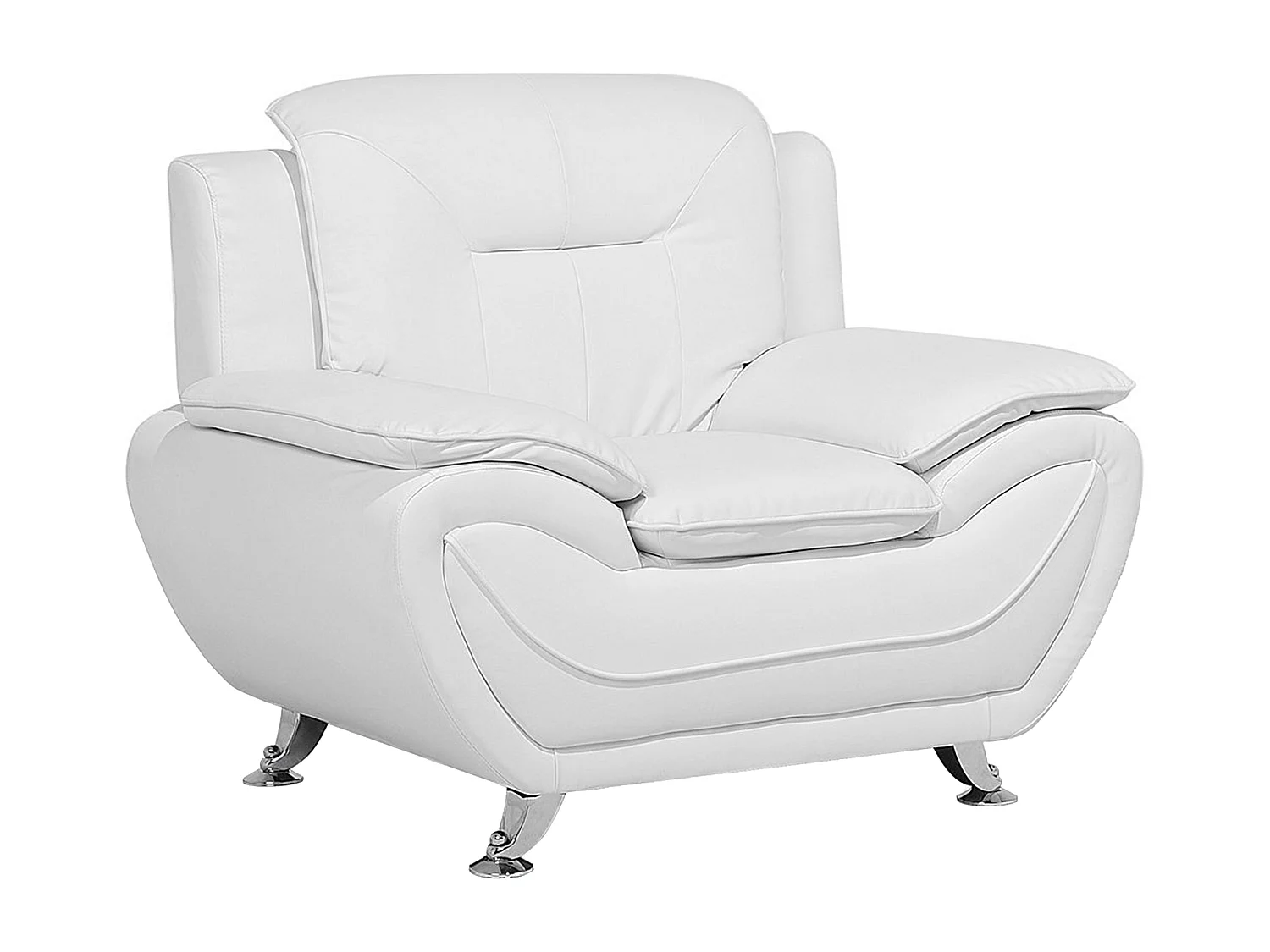 Fauteuil LEIRA Cuir PU Blanc