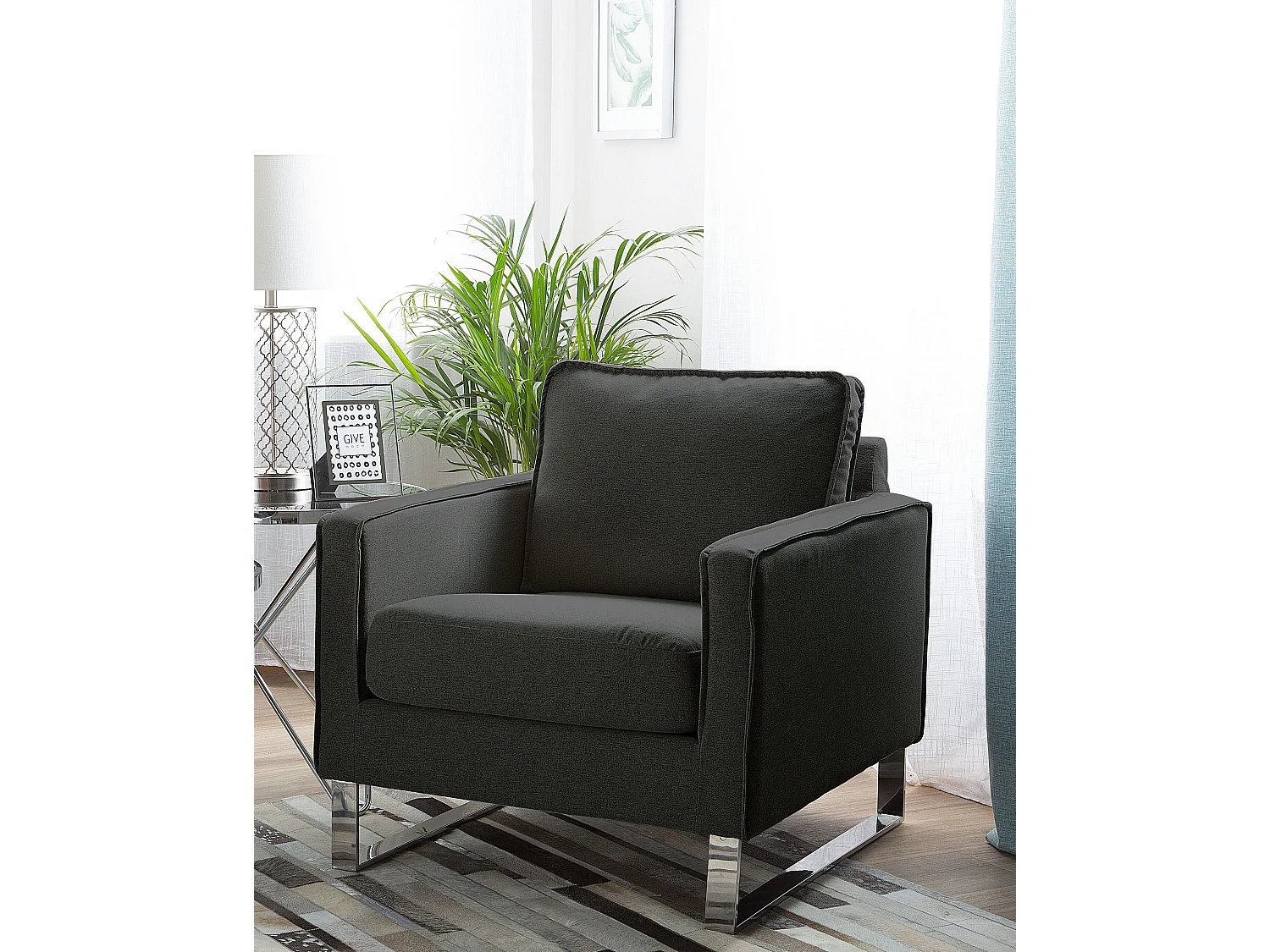 Fauteuil VIND Tissu Gris graphite