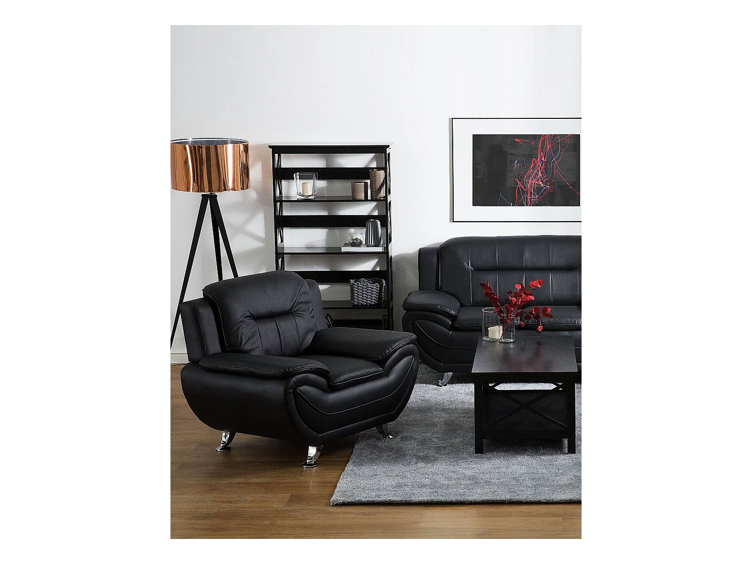 Fauteuil LEIRA Kunstleer Zwart
