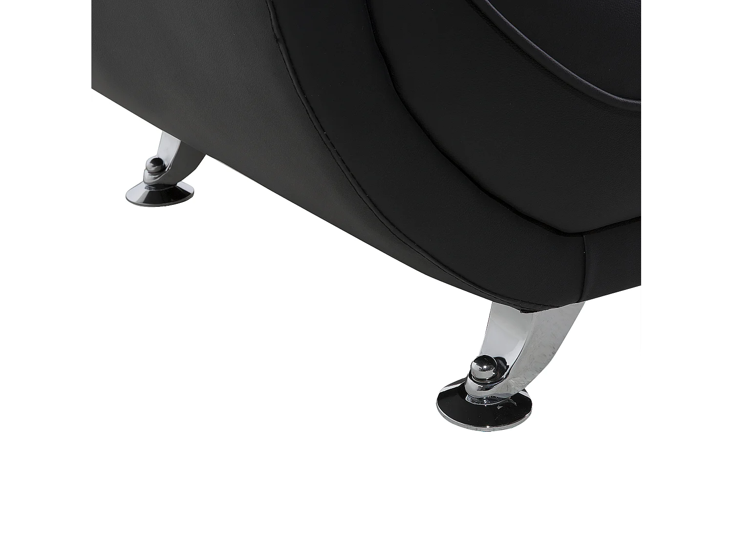 Bequemer Sessel dicke Armlehnen Kunstleder schwarz Leira