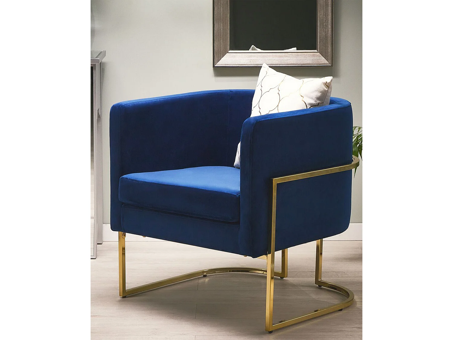 Fauteuil SIRKKA Fluweel Donkerblauw