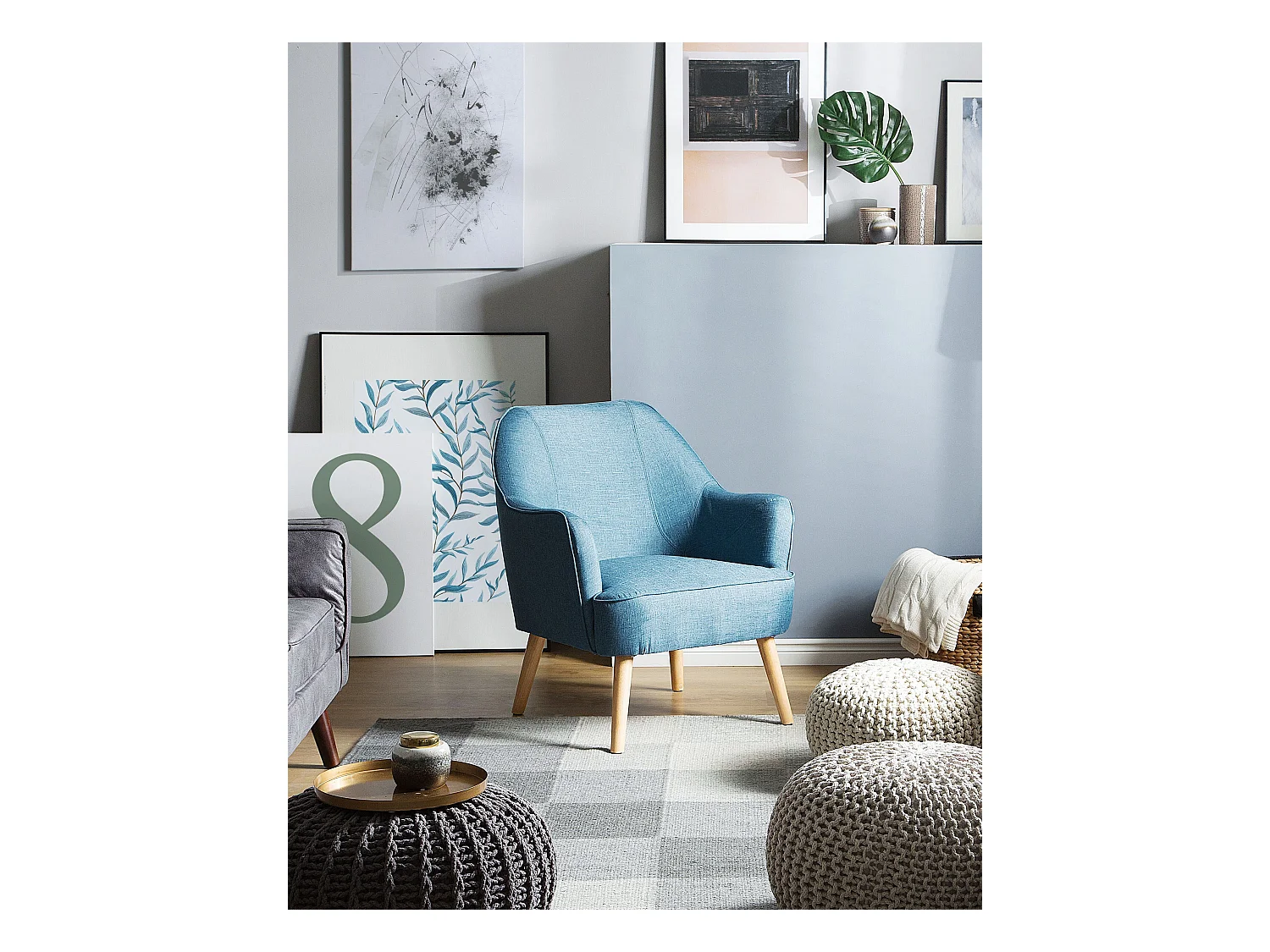 Fauteuil LOKEN Stof Blauwgroen
