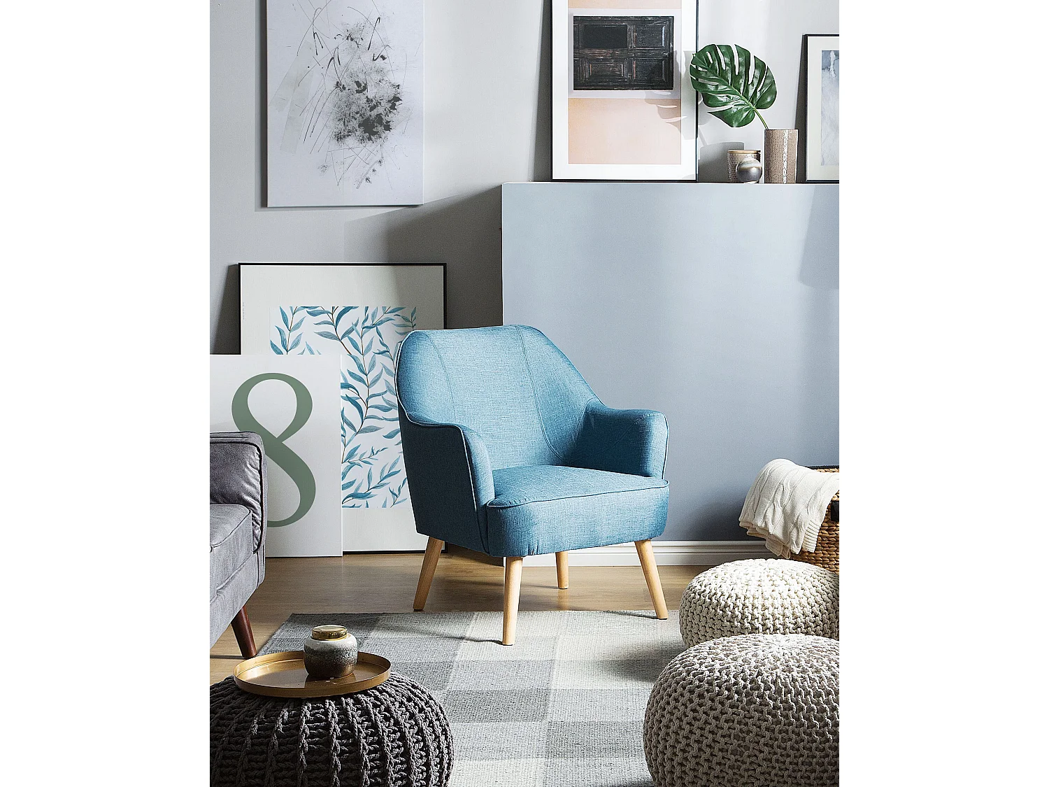 Fauteuil LOKEN Stof Blauwgroen