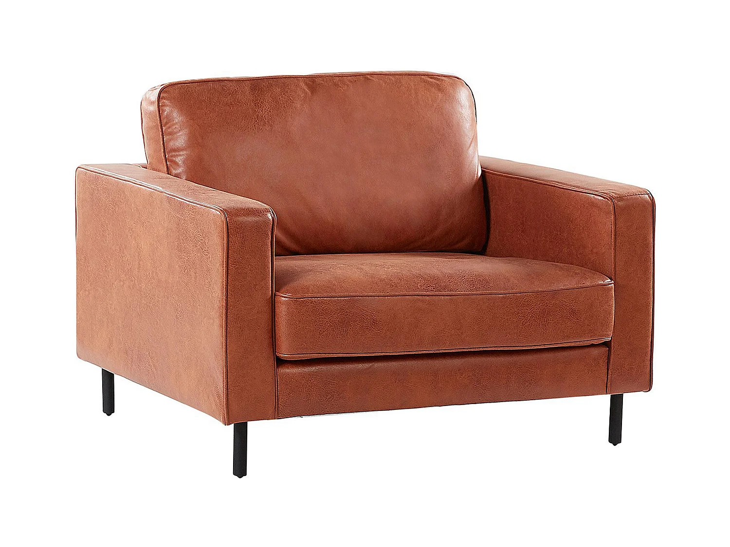Fauteuil SAVALEN Cuir PU Marron doré