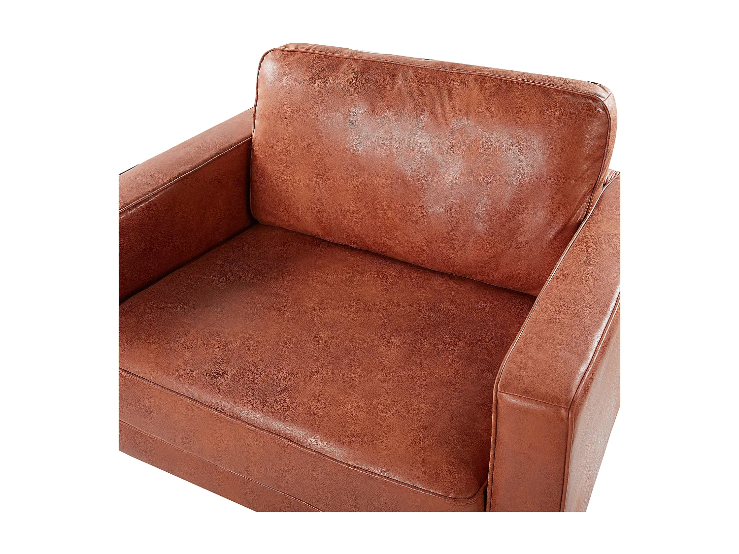 Fauteuil SAVALEN Cuir PU Marron doré