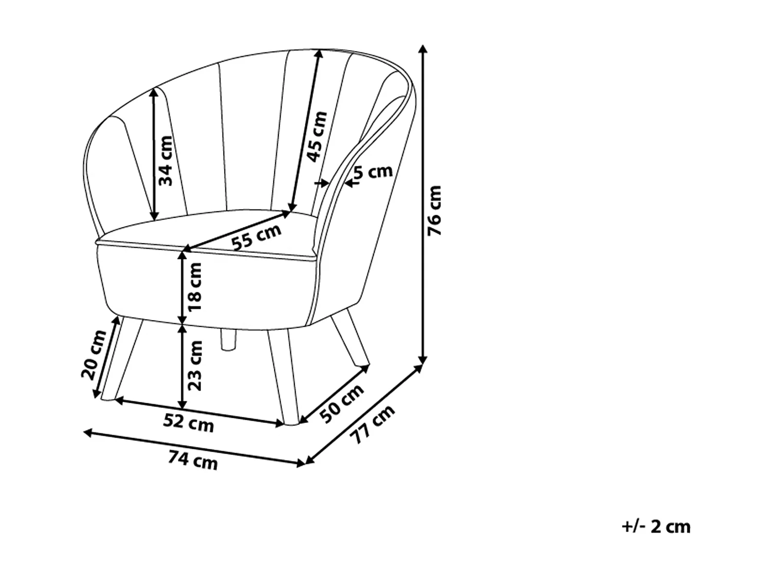 Fauteuil DALA Fluweel Roze