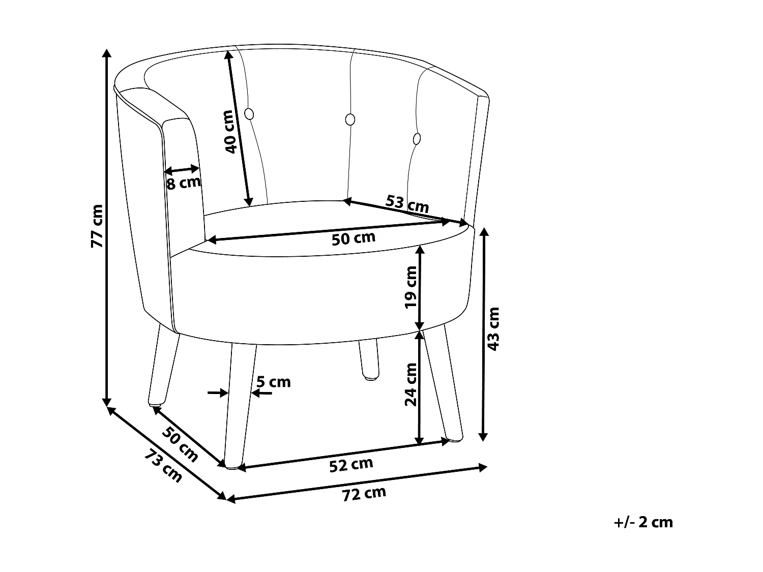 Fauteuil ODENZEN Tissu Noir