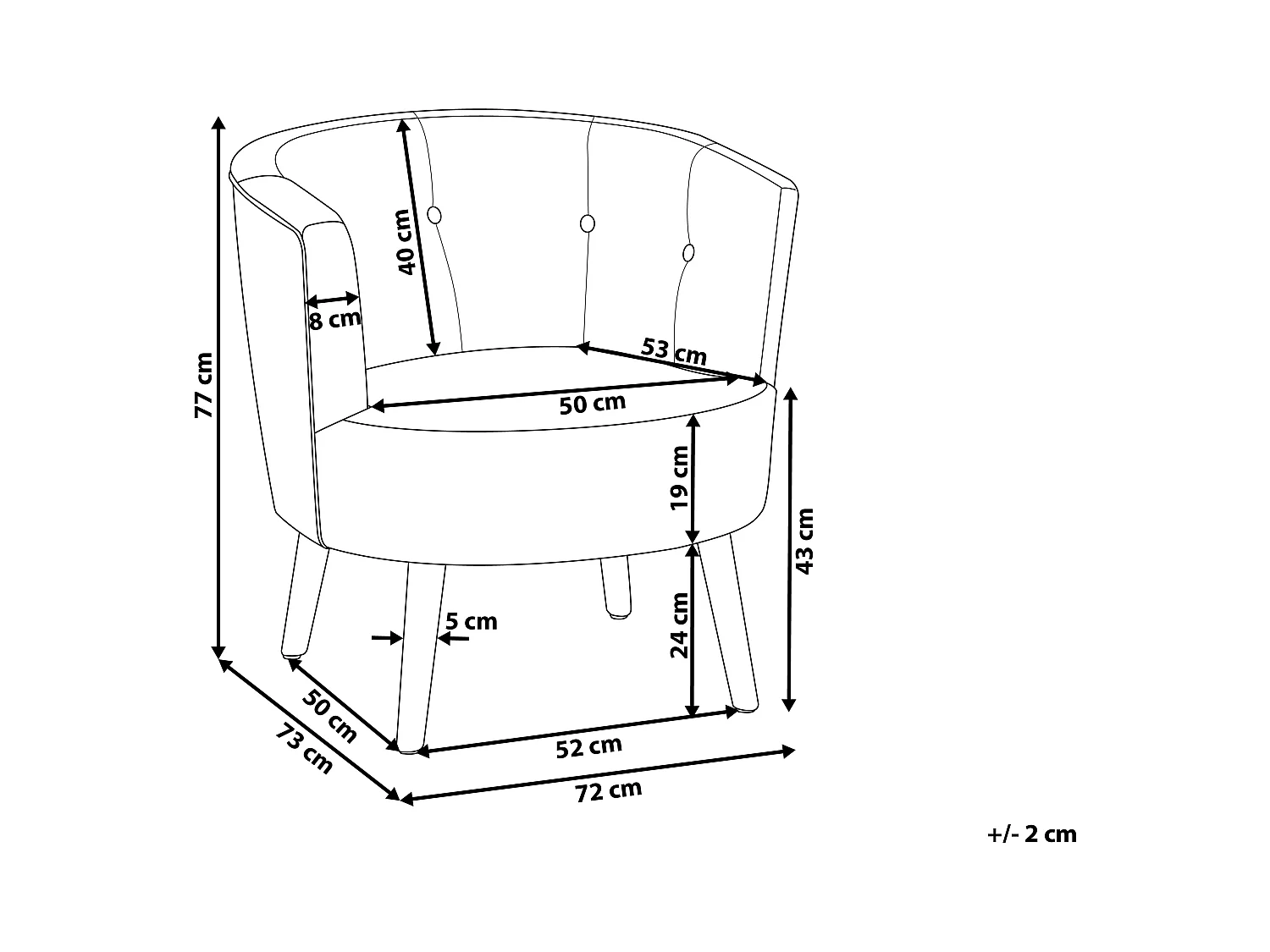 Fauteuil ODENZEN Tissu Noir