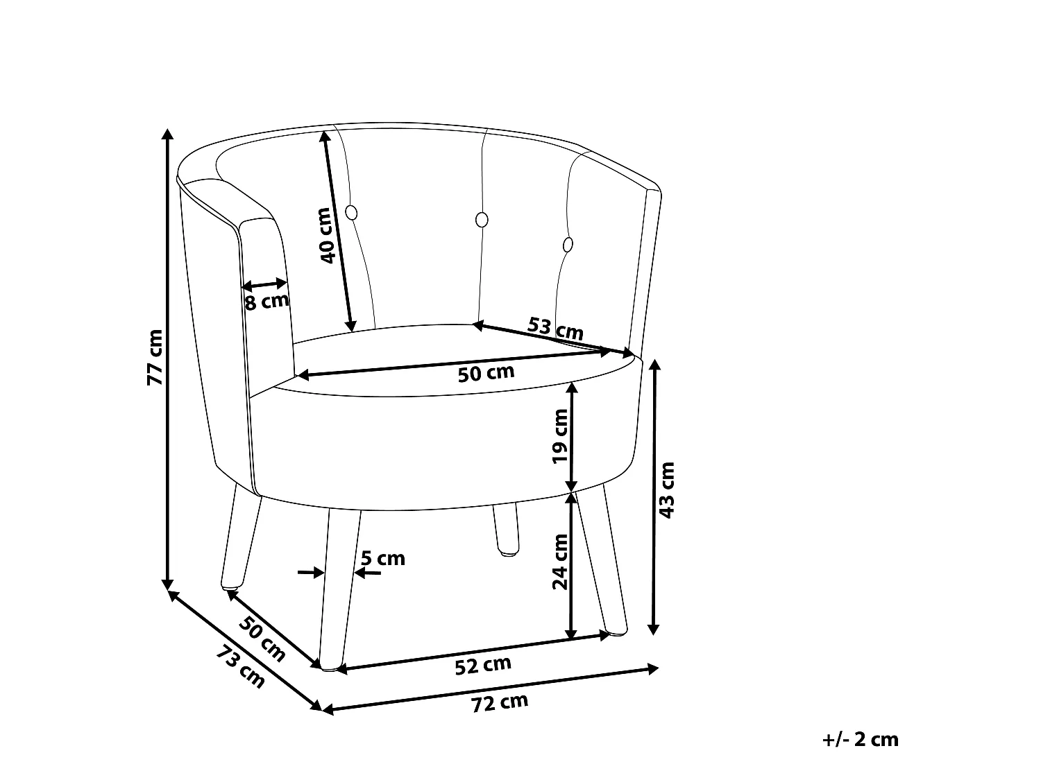 Fauteuil ODENZEN Stof Zwart