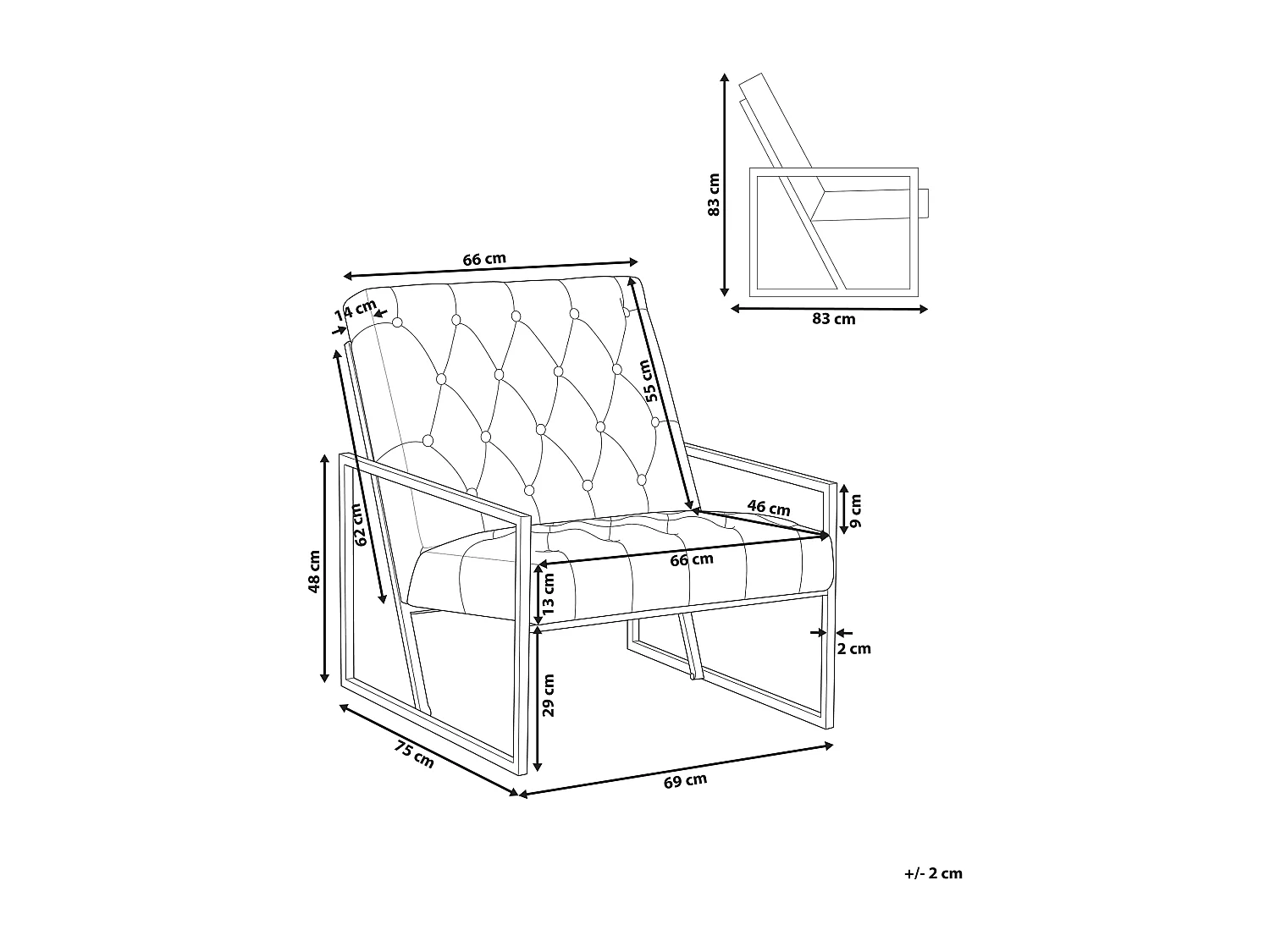 Fauteuil HARSTAD Fluweel Roze
