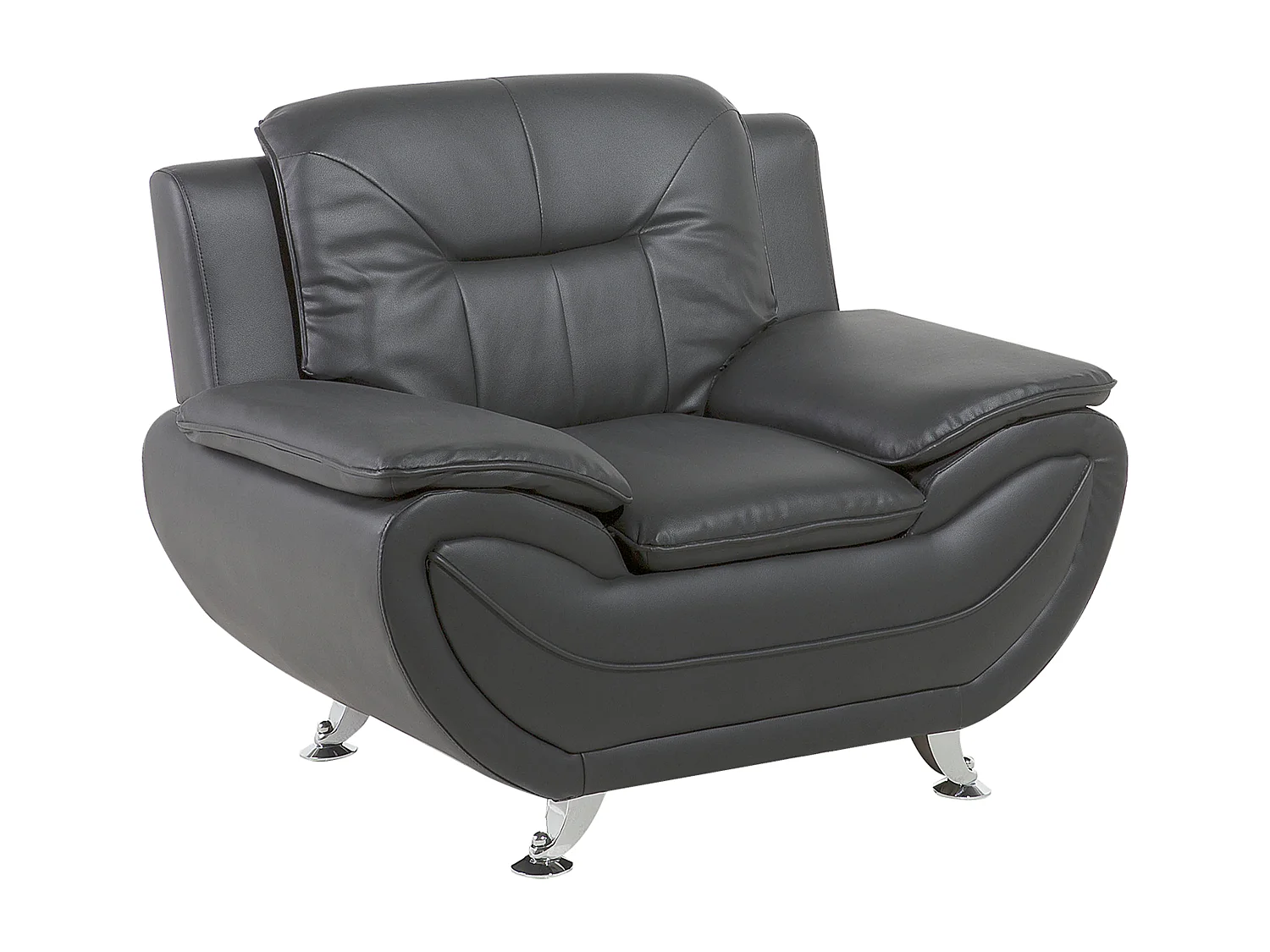 Fauteuil LEIRA Cuir PU Gris