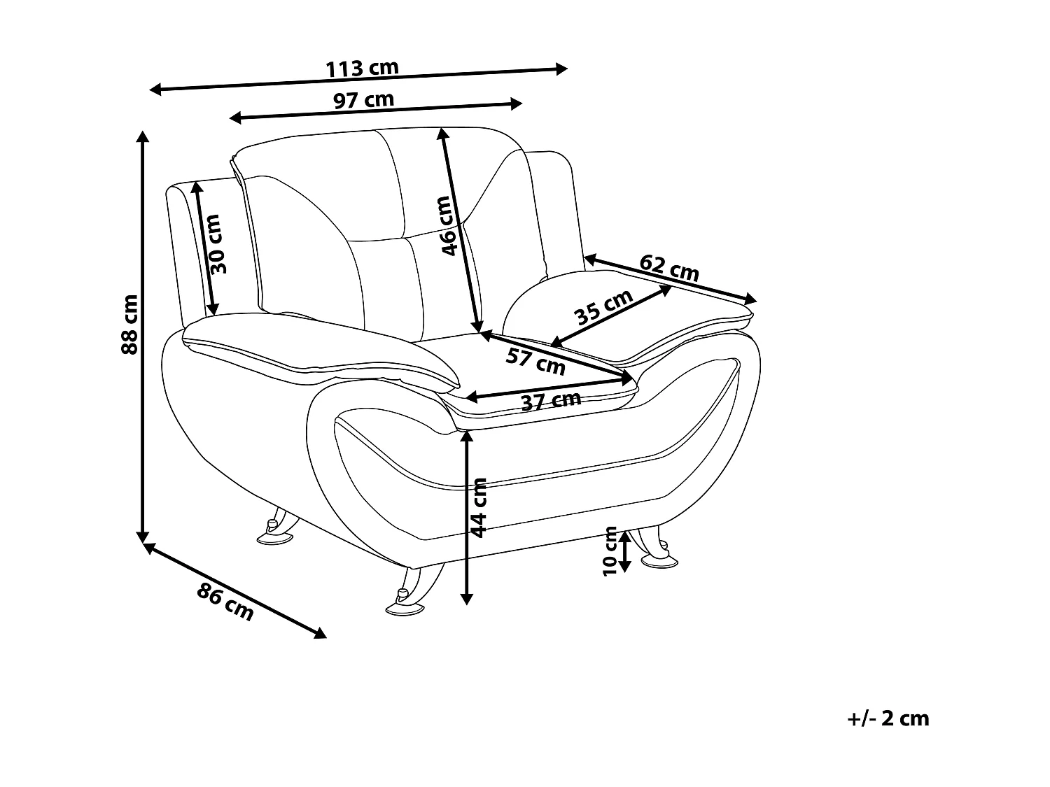 Fauteuil LEIRA II Cuir PU Gris