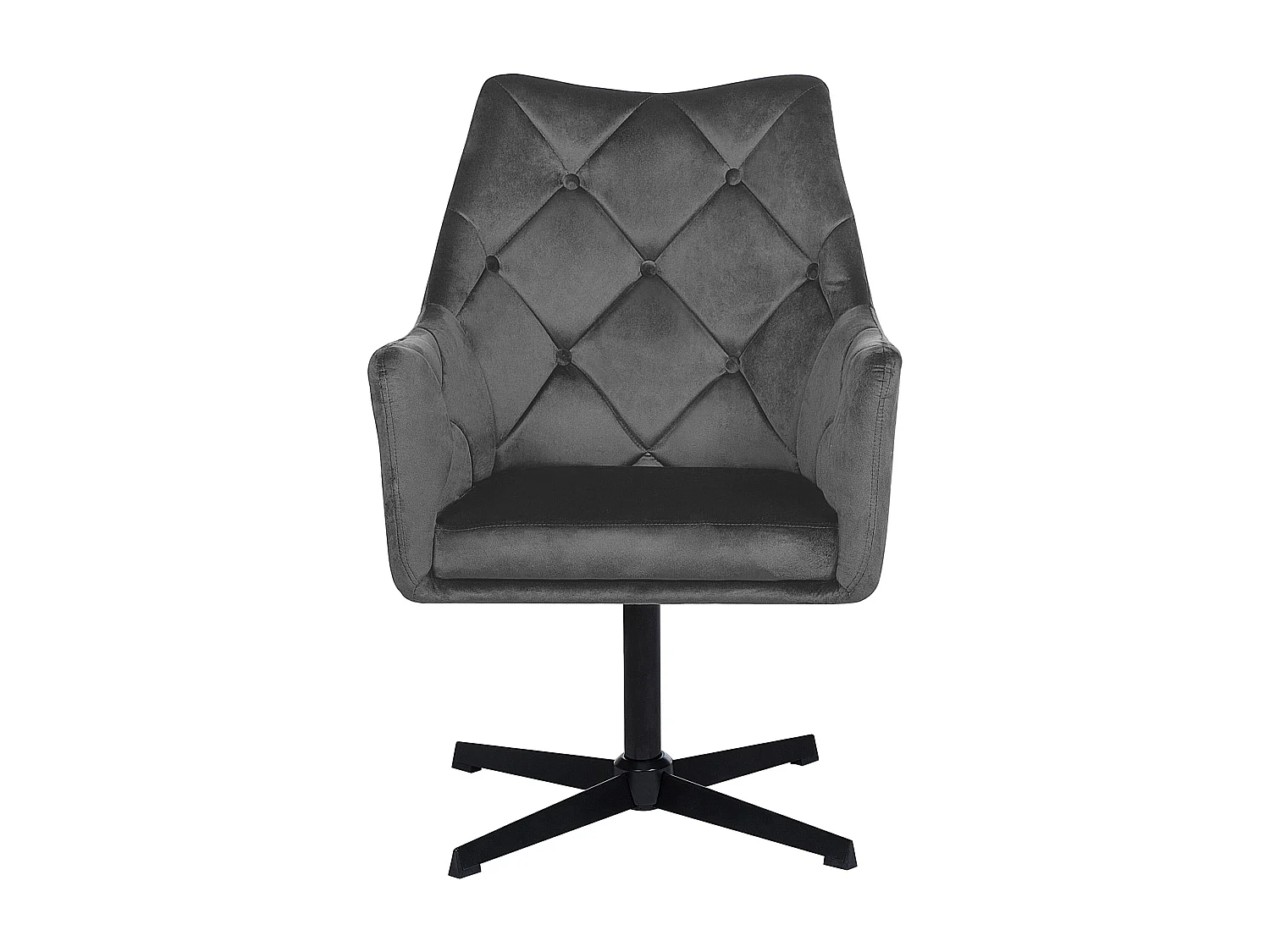 Draaifauteuil VAKSALA Fluweel Donkergrijs