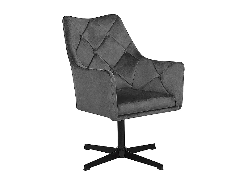 Fauteuil pivotant VAKSALA Velours Gris foncé