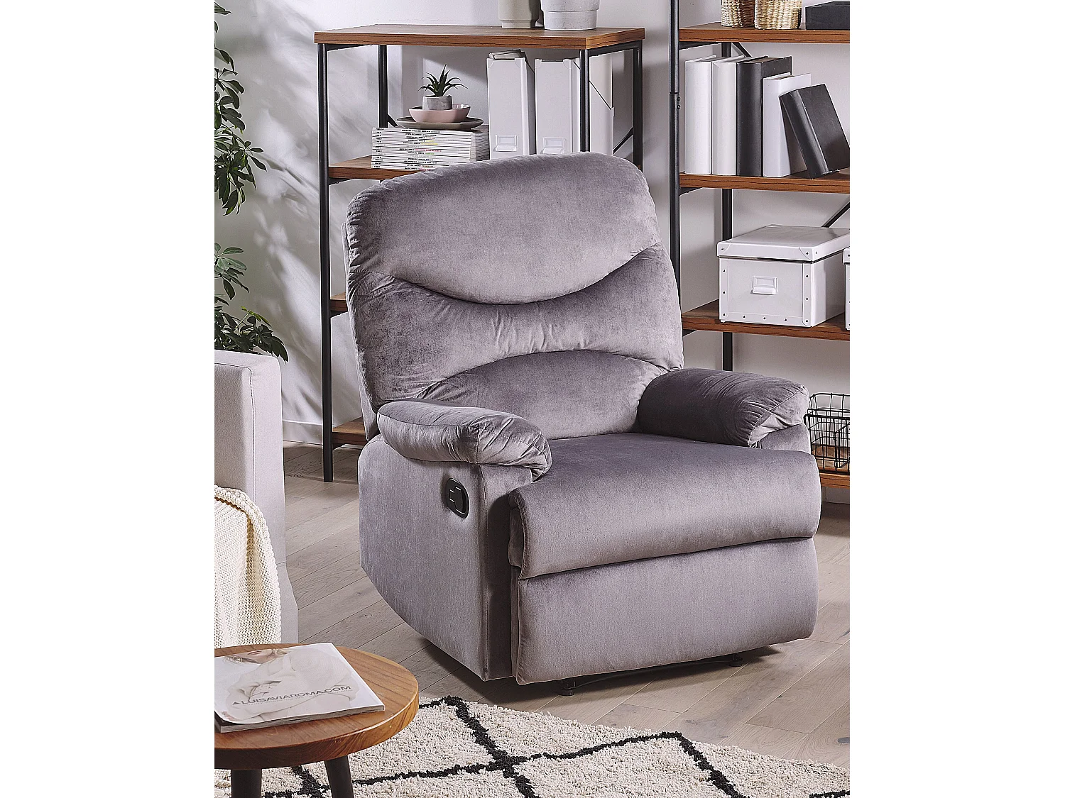 Relaxfauteuil ESLOV Fluweel Grijs