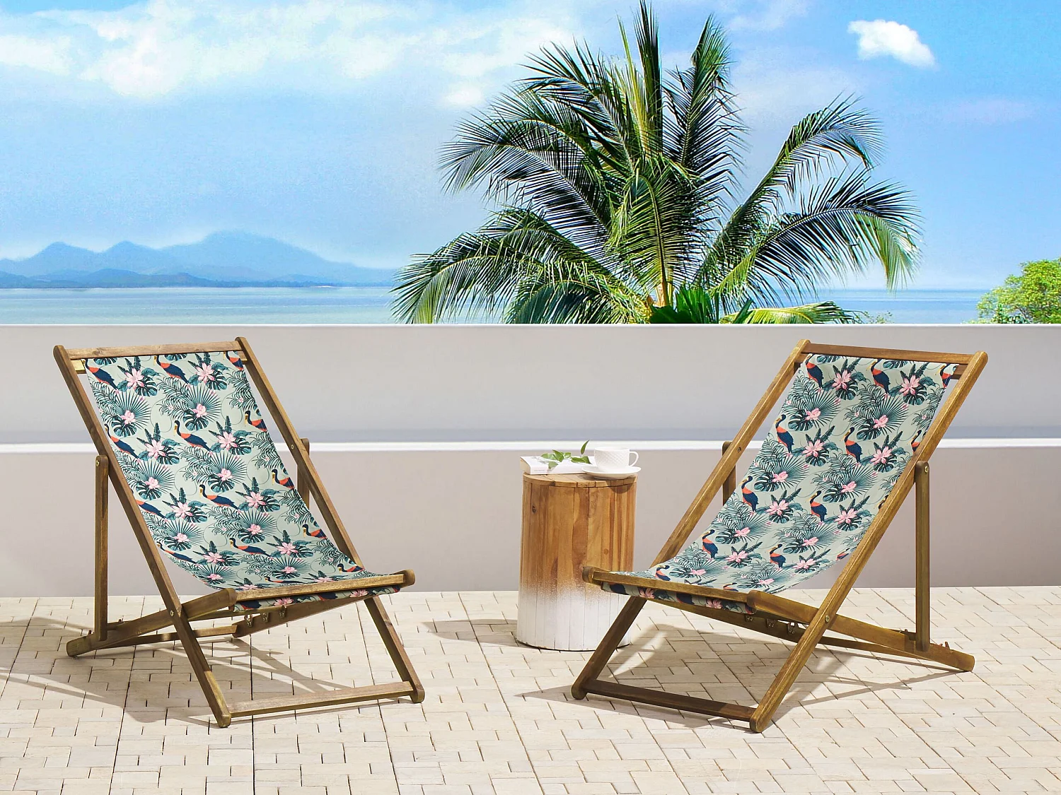Lot de 2 tissus de remplacement pour chaises longues ANZIO/AVELLINO 113 x 44 cm Multicolore